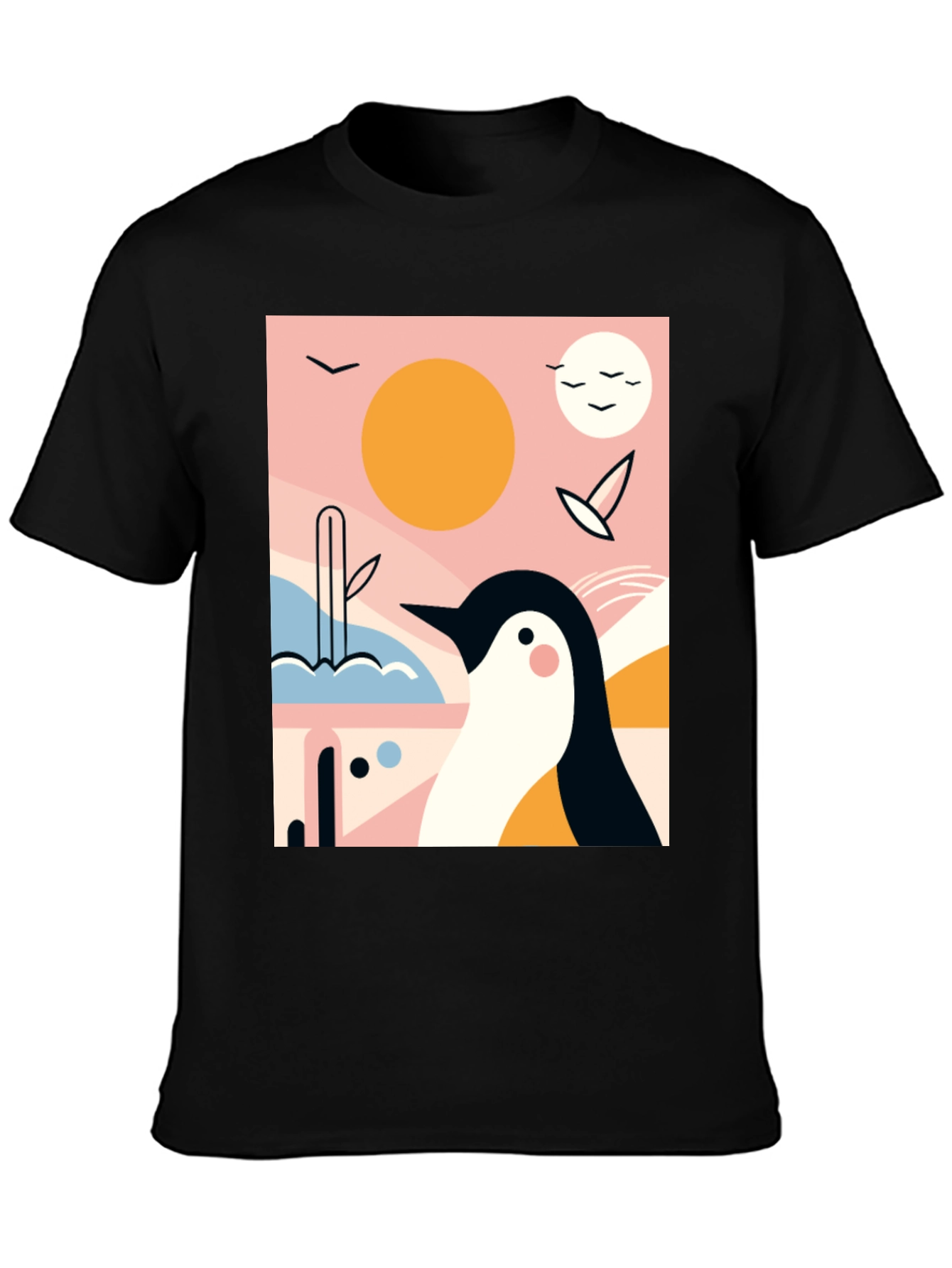 Penguin Graphic Black T-Shirt