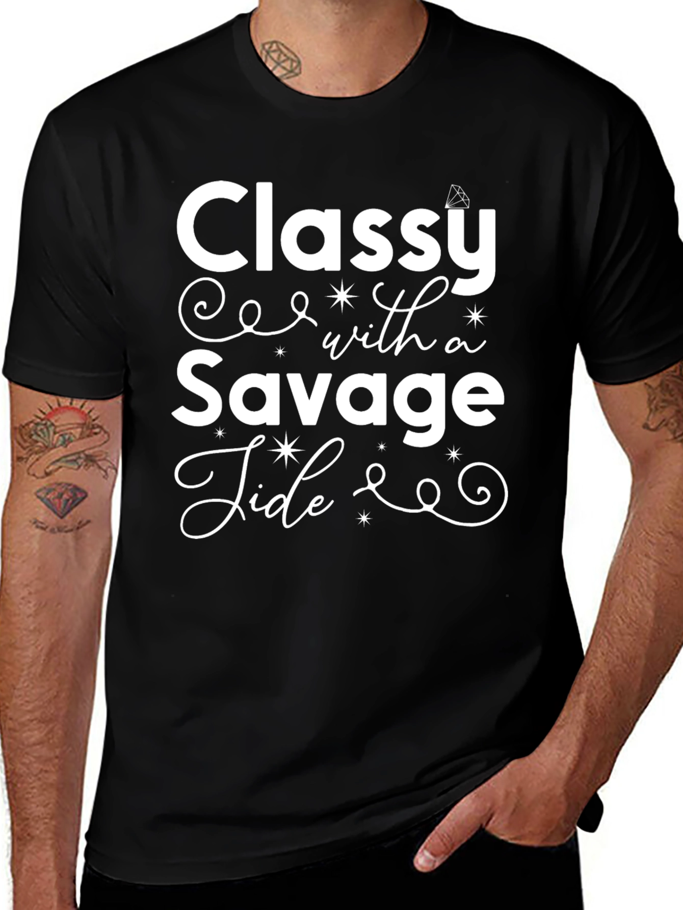 Classy With A Savage Side Black Tee