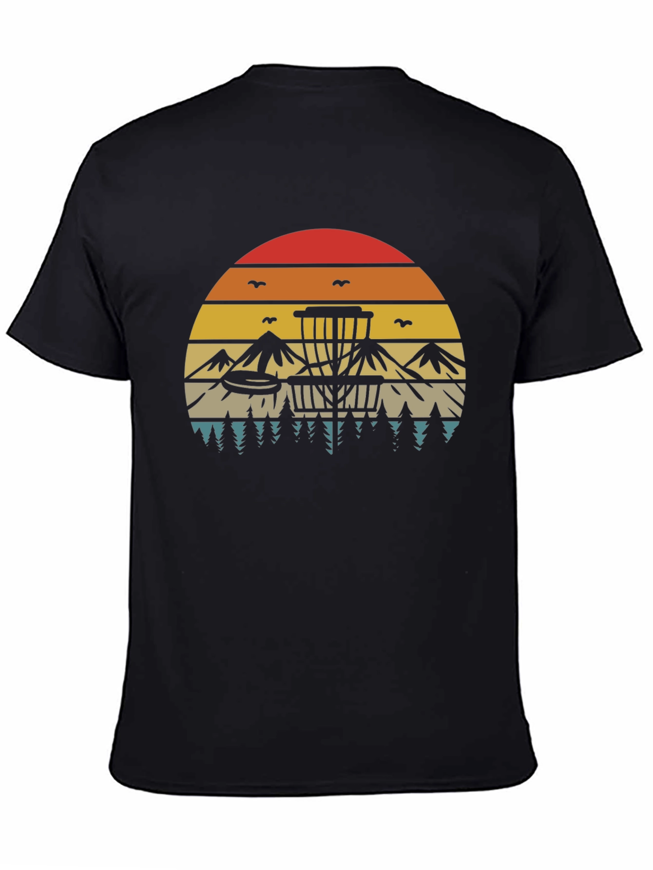 Retro Disc Golf T-Shirt - Sunset Design