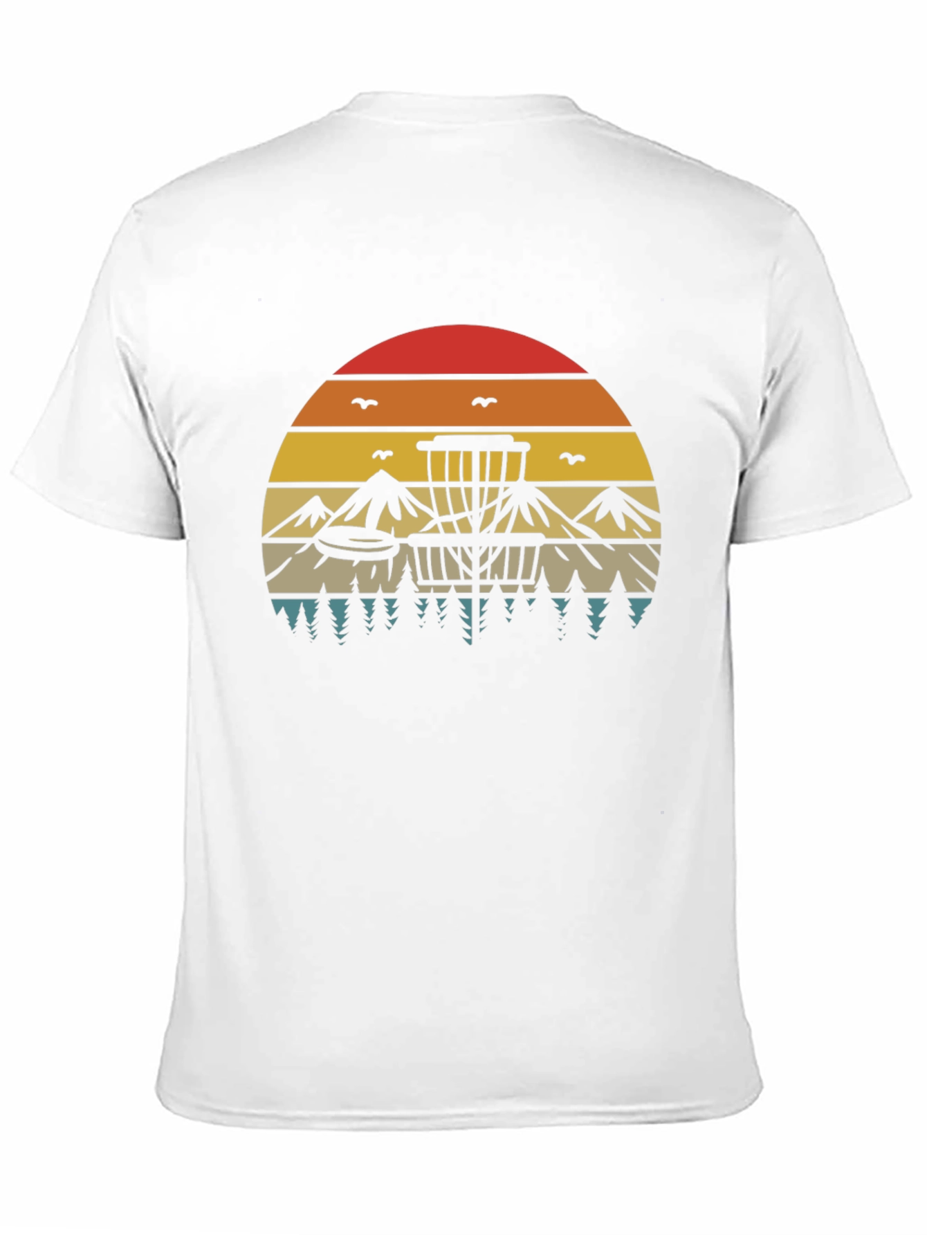 Retro Disc Golf T-Shirt - Sunset Design