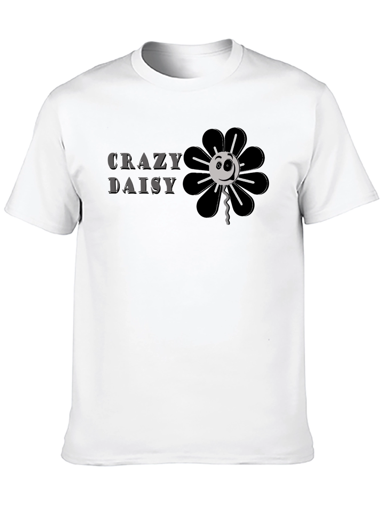 Crazy Daisy Graphic Tee - Black Cotton