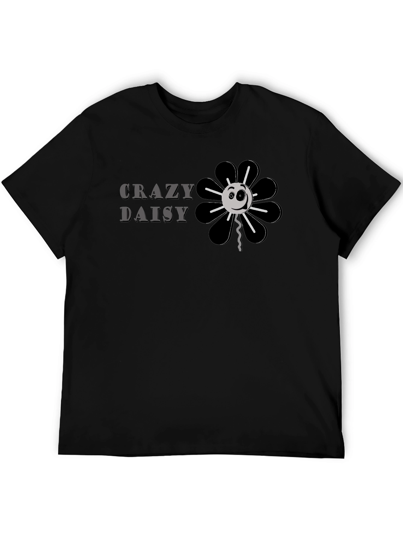 Crazy Daisy Graphic Tee - Black Cotton