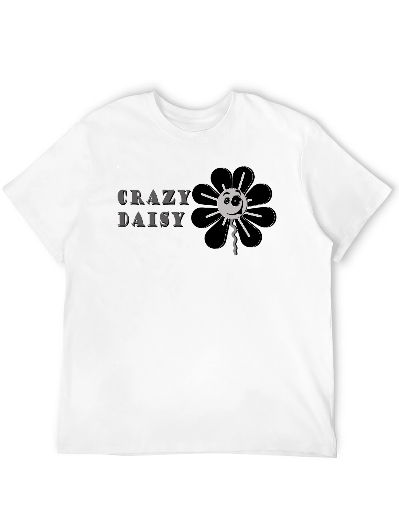Crazy Daisy Graphic Tee - Black Cotton