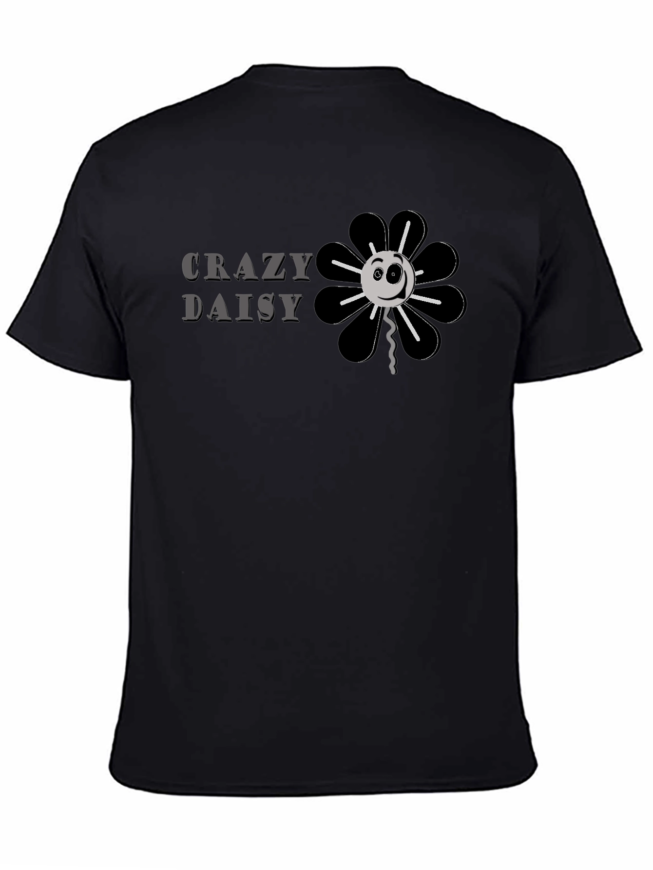 Crazy Daisy Graphic Tee - Black Cotton