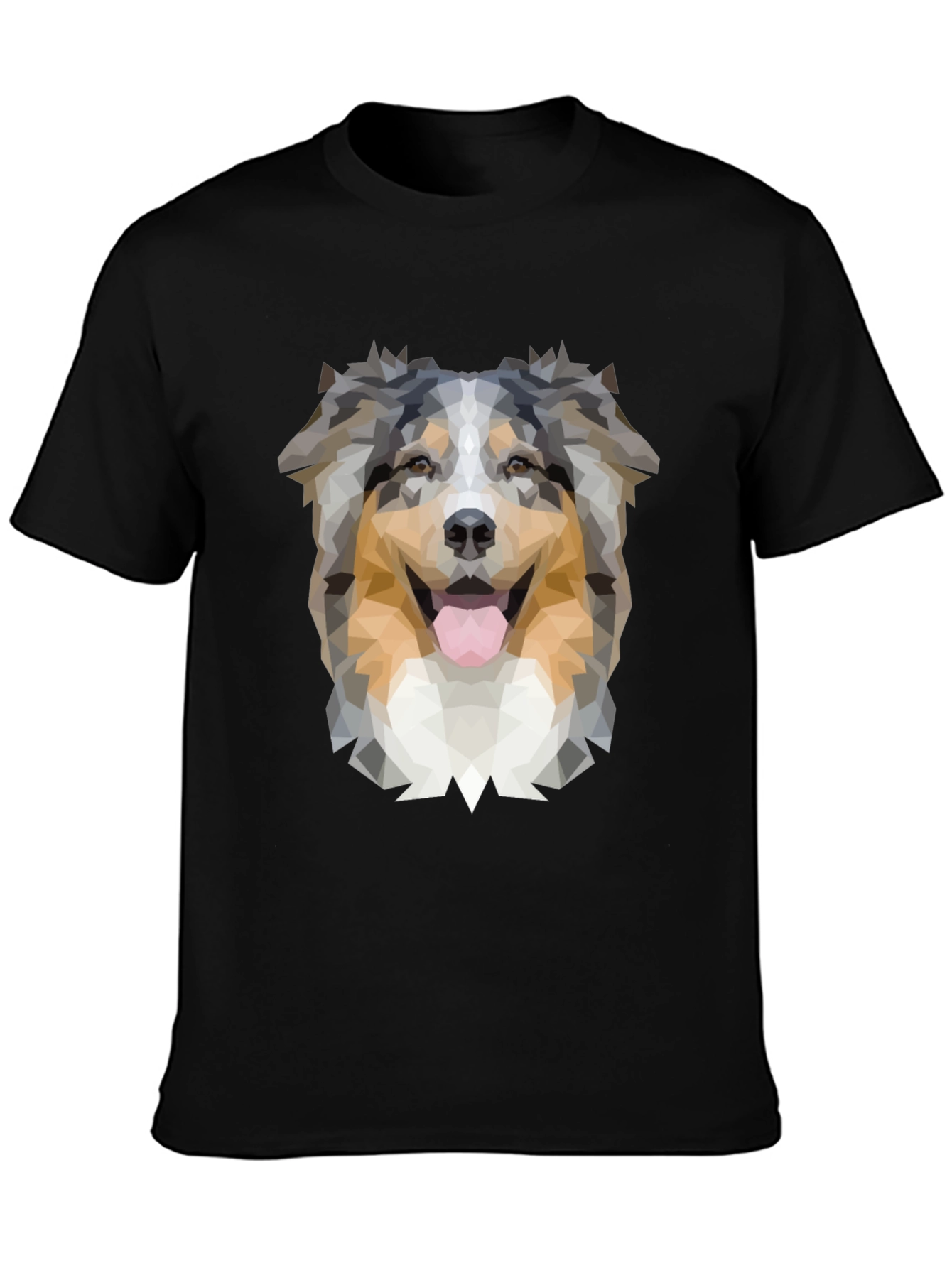 Geometric Dog T-Shirt - Australian Shepherd Design