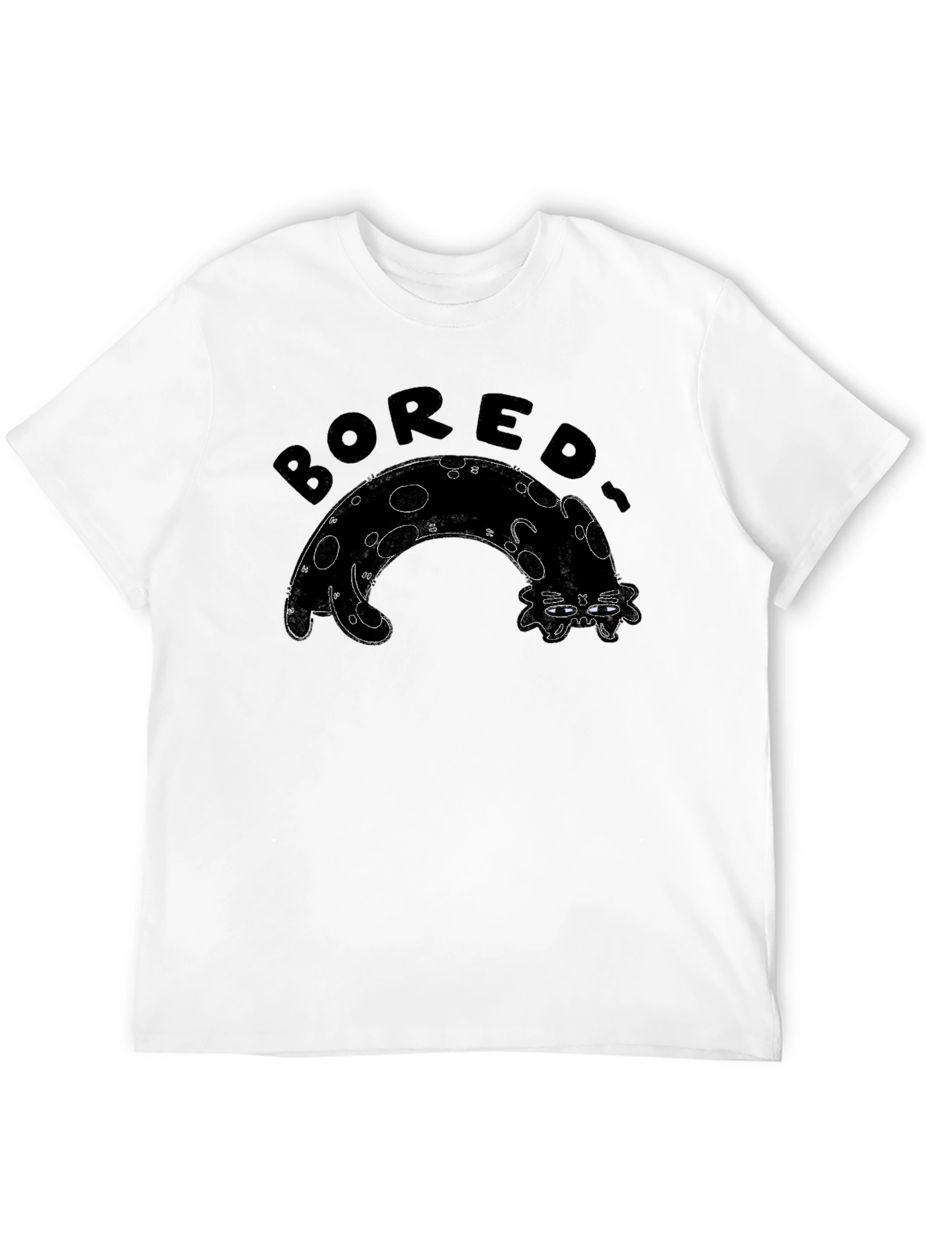 Bored Cat Graphic Tee - Black