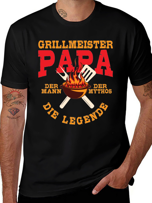 Grillmeister Papa T-Shirt - The Legend Fathers Day BBQ Tee