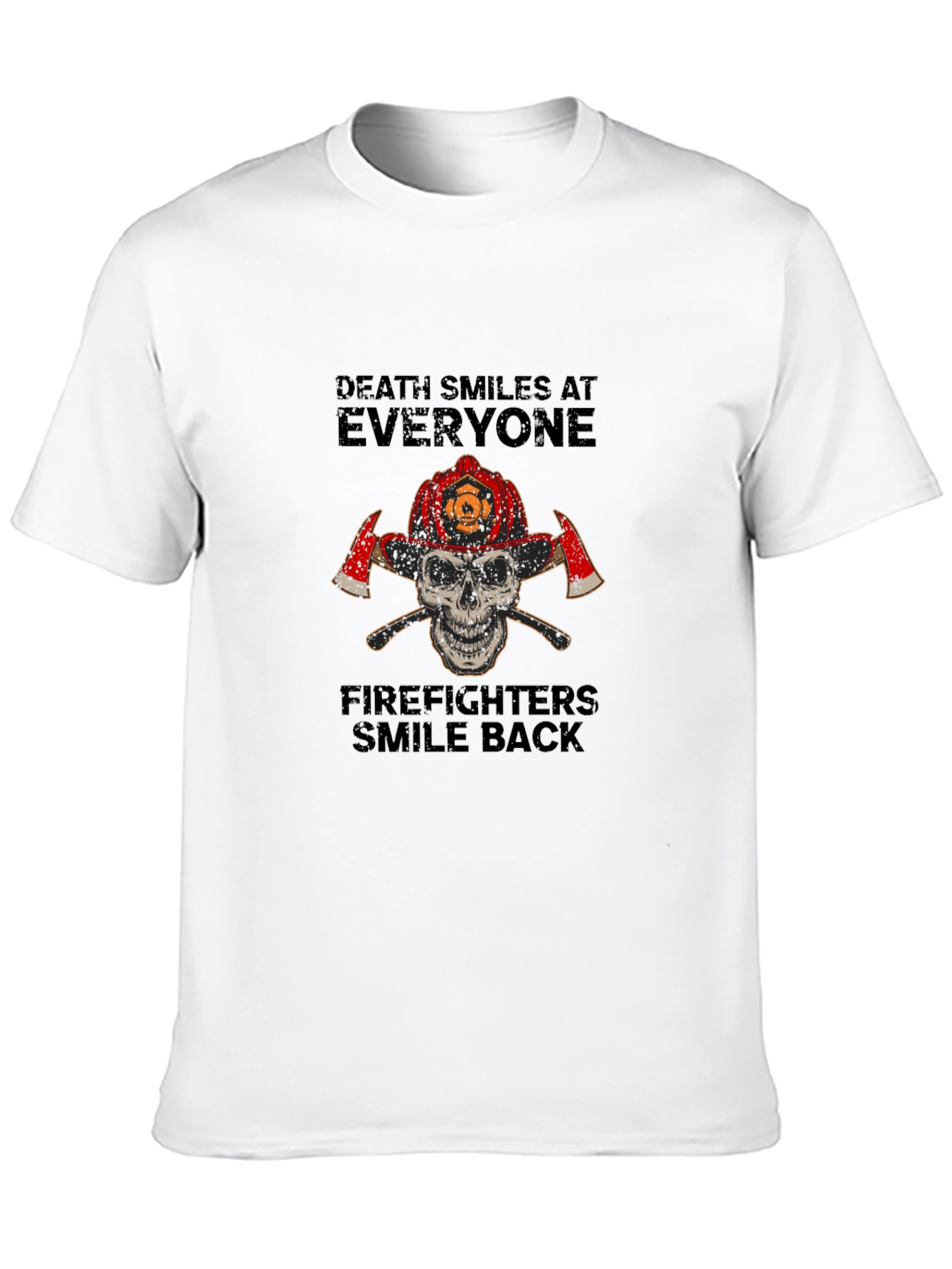 Firefighter Skull Graphic T-Shirt