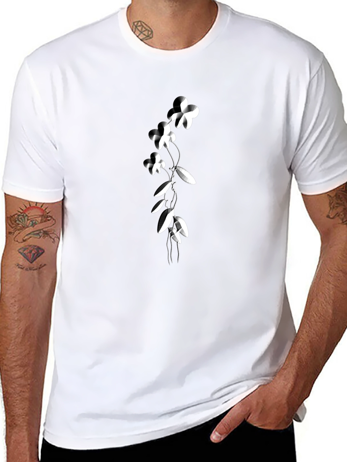 Floral Print Black T-Shirt: Modern Style