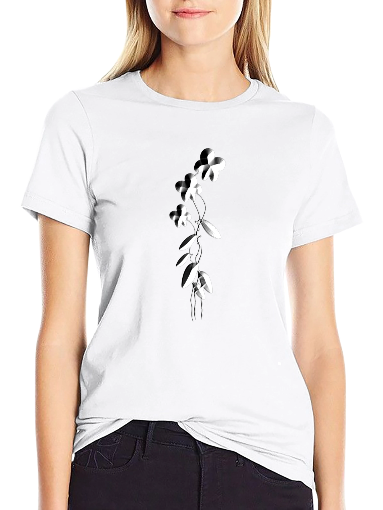 Floral Print Black T-Shirt: Modern Style