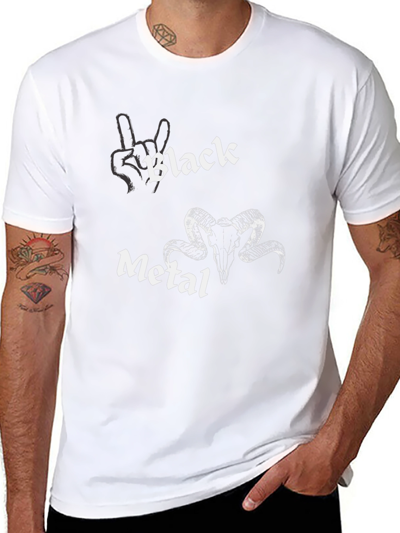 Black Metal T-Shirt - Graphic Print Tee