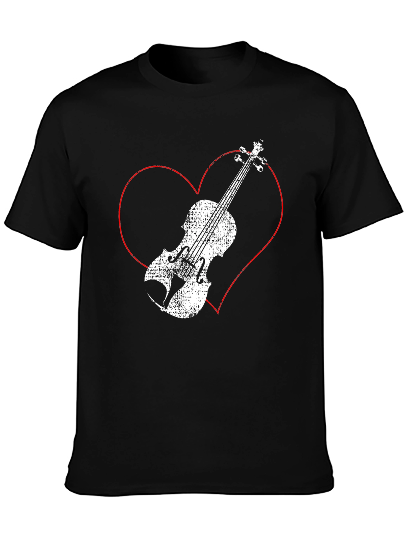 Heart Violin Graphic Tee - Music Lover Shirt