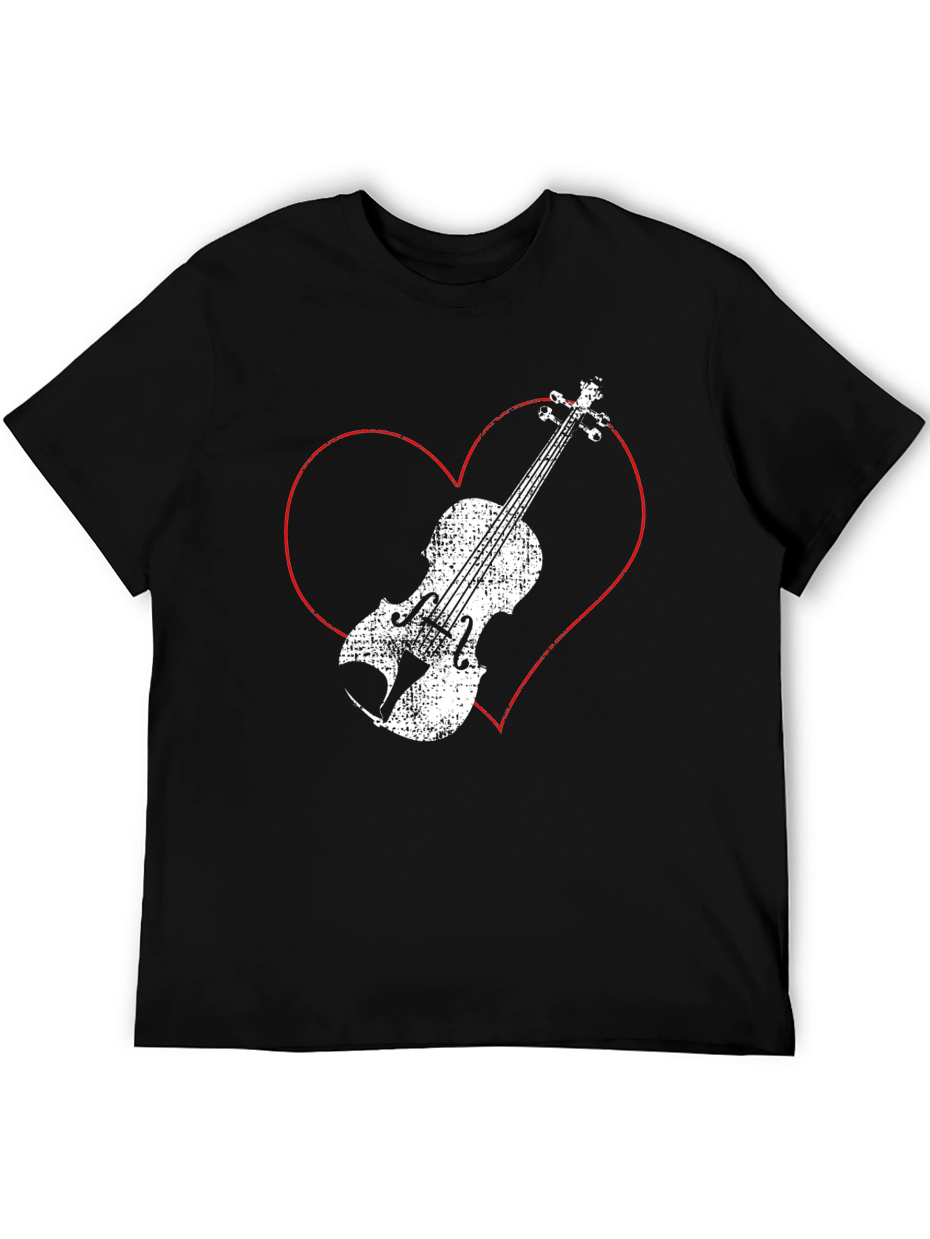 Heart Violin Graphic Tee - Music Lover Shirt