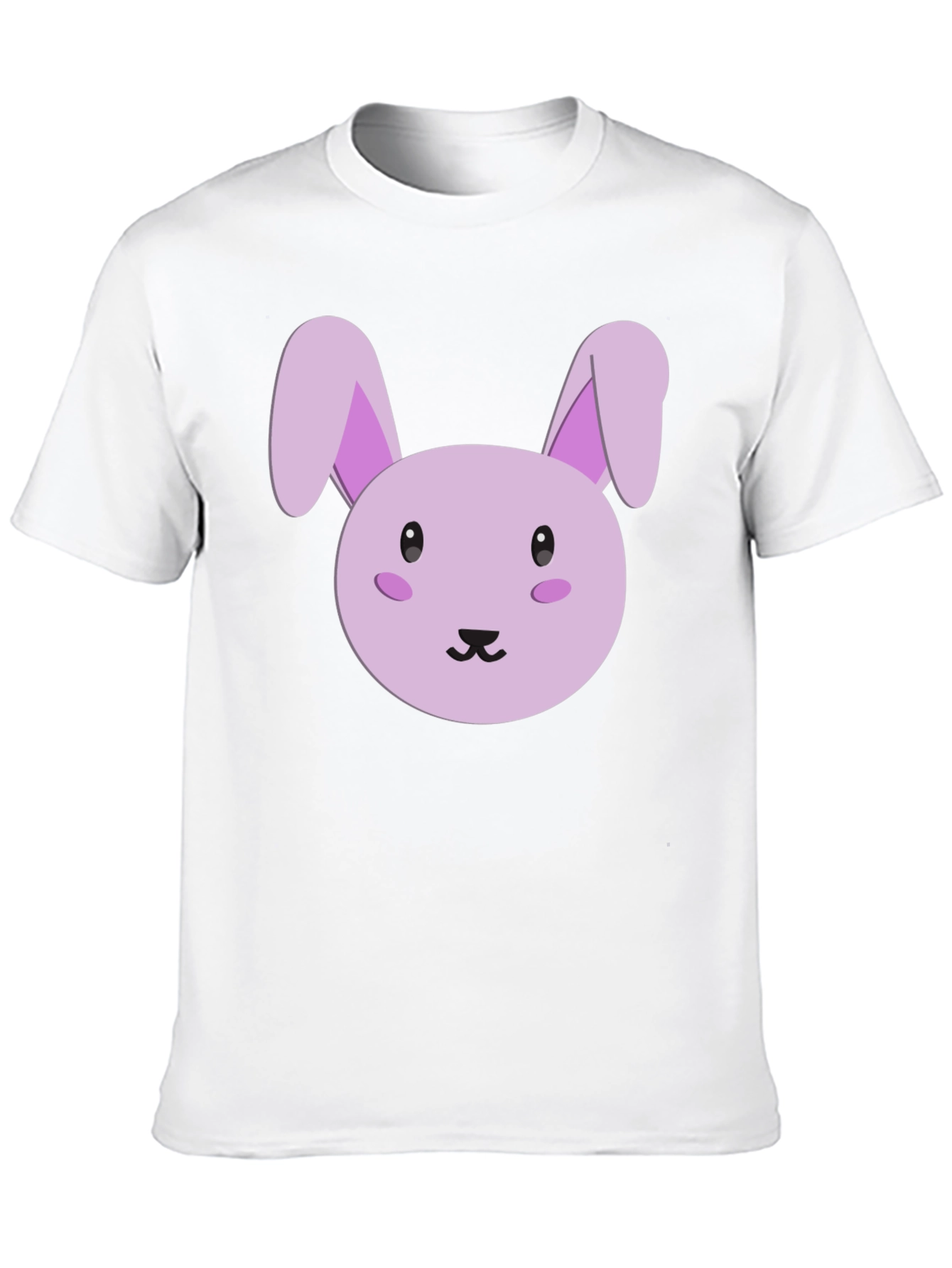 Cute Cartoon Bunny Graphic Tee - Black
