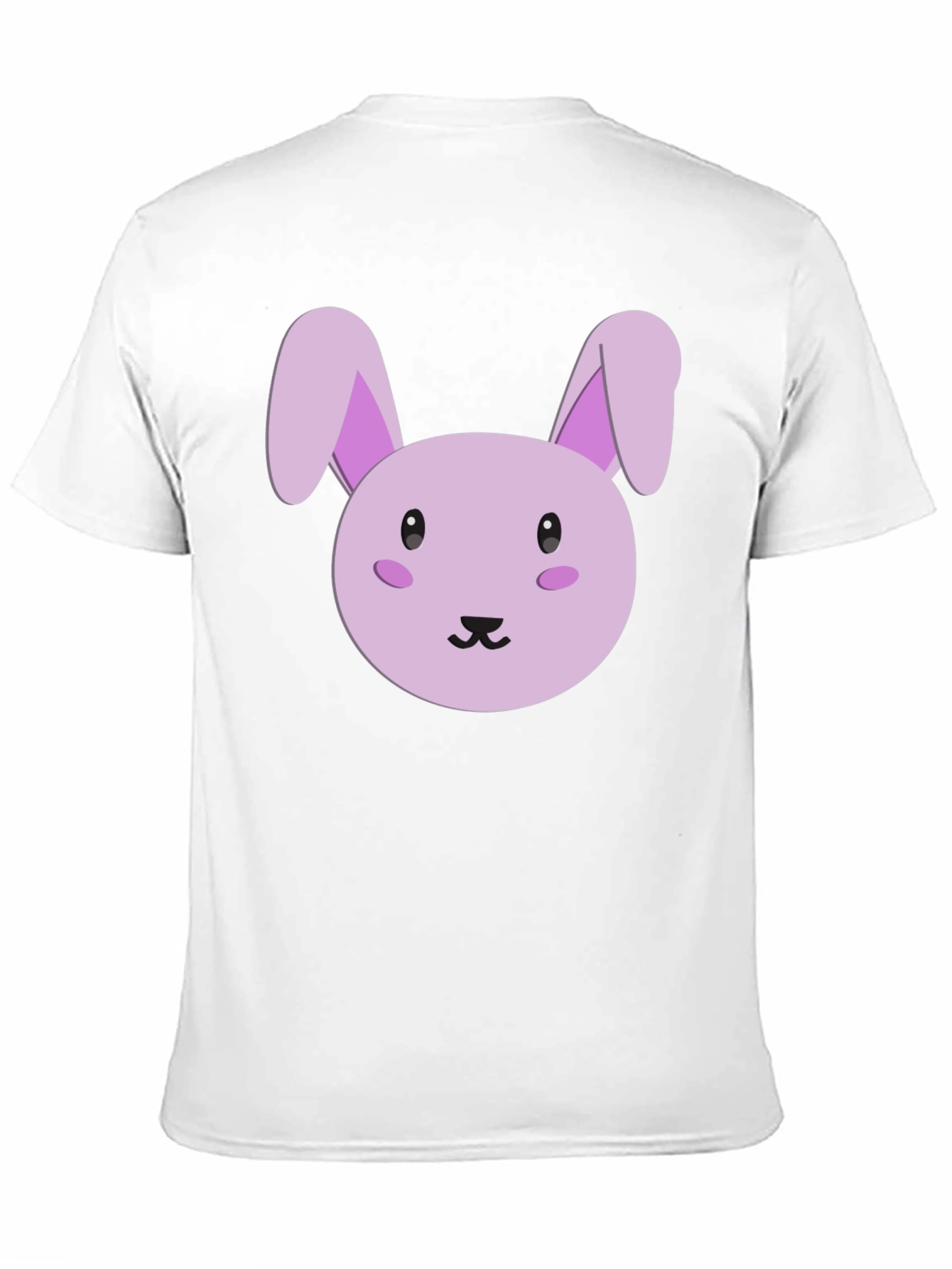 Cute Cartoon Bunny Graphic Tee - Black