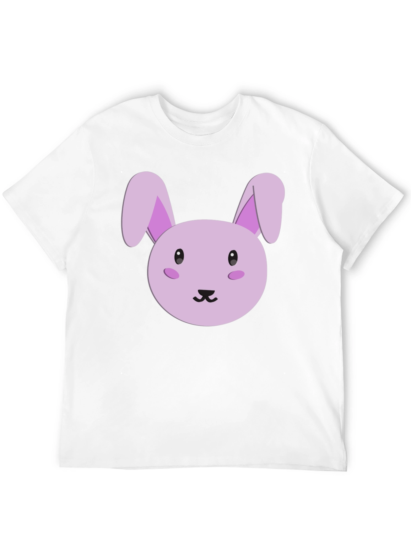 Cute Cartoon Bunny Graphic Tee - Black