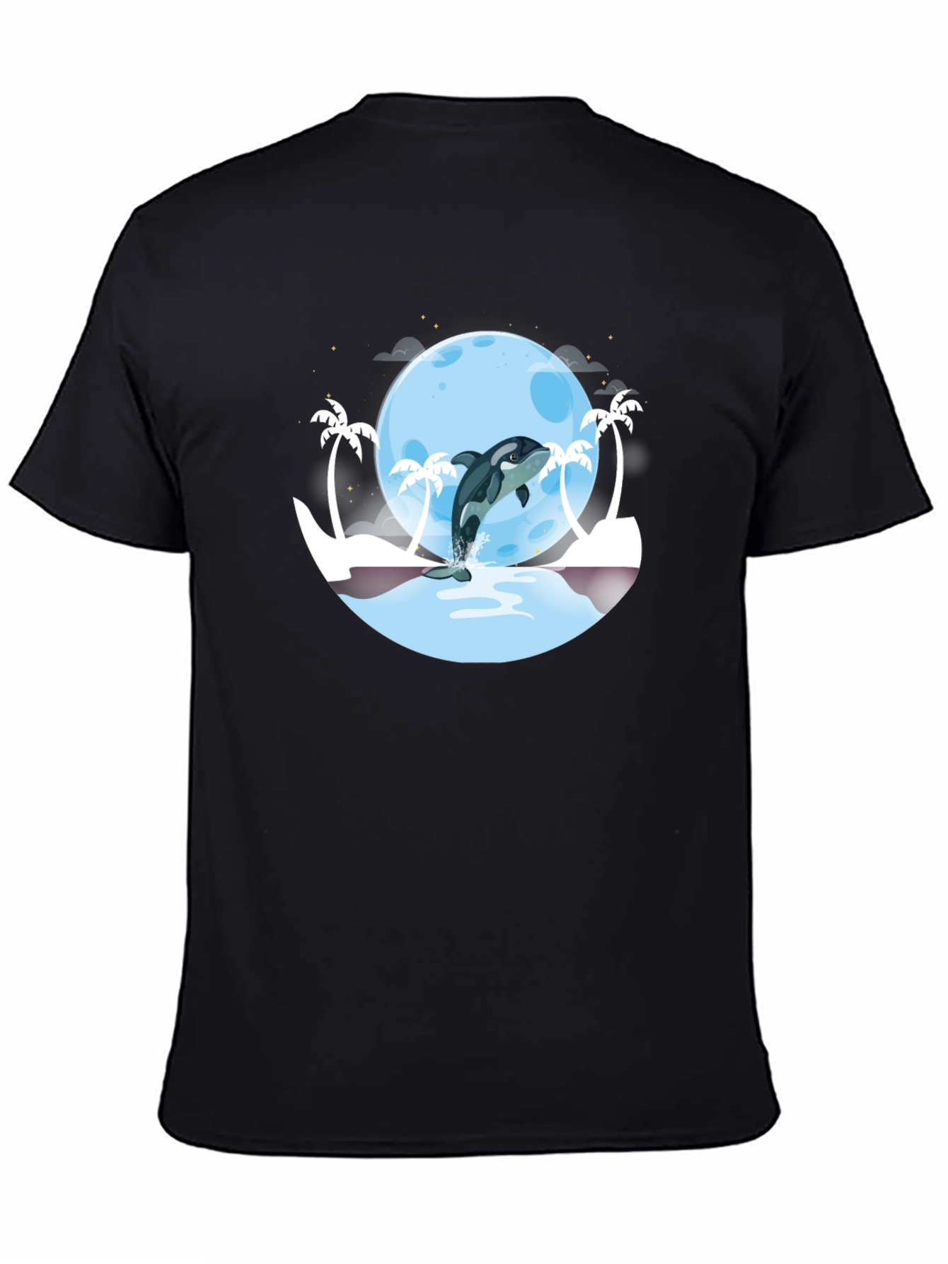 Orca Moon T-Shirt - Black Graphic Tee