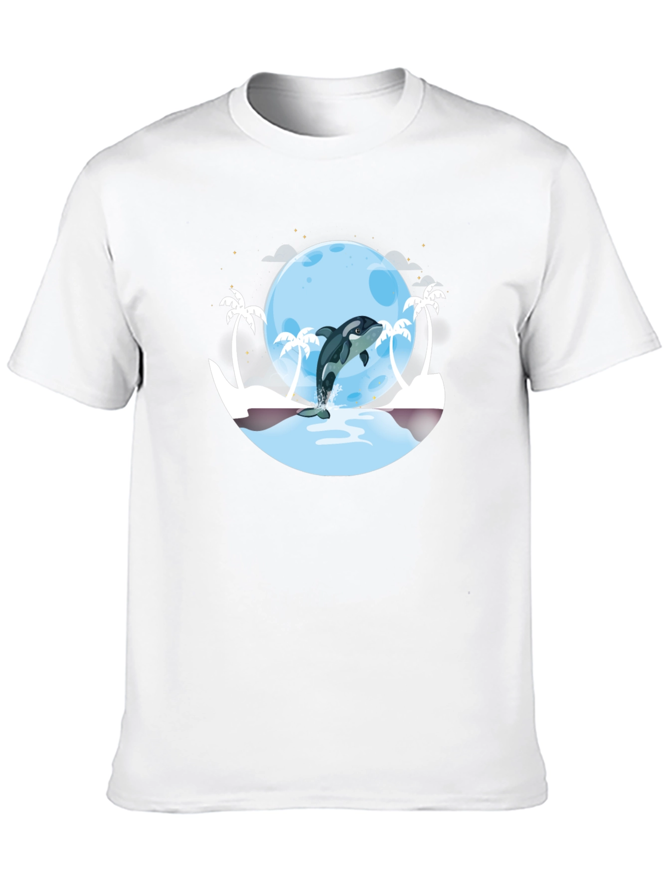 Orca Moon T-Shirt - Black Graphic Tee