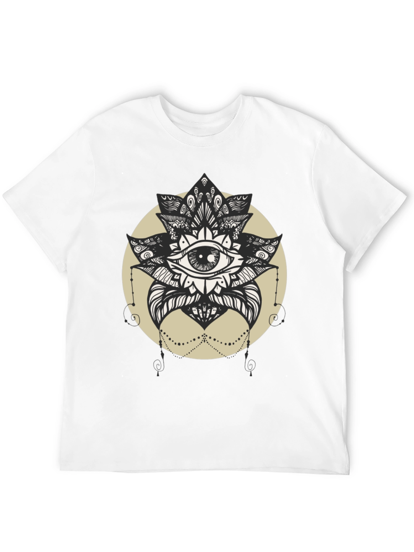 Eye Mandala Graphic Tee - Black Cotton T-Shirt