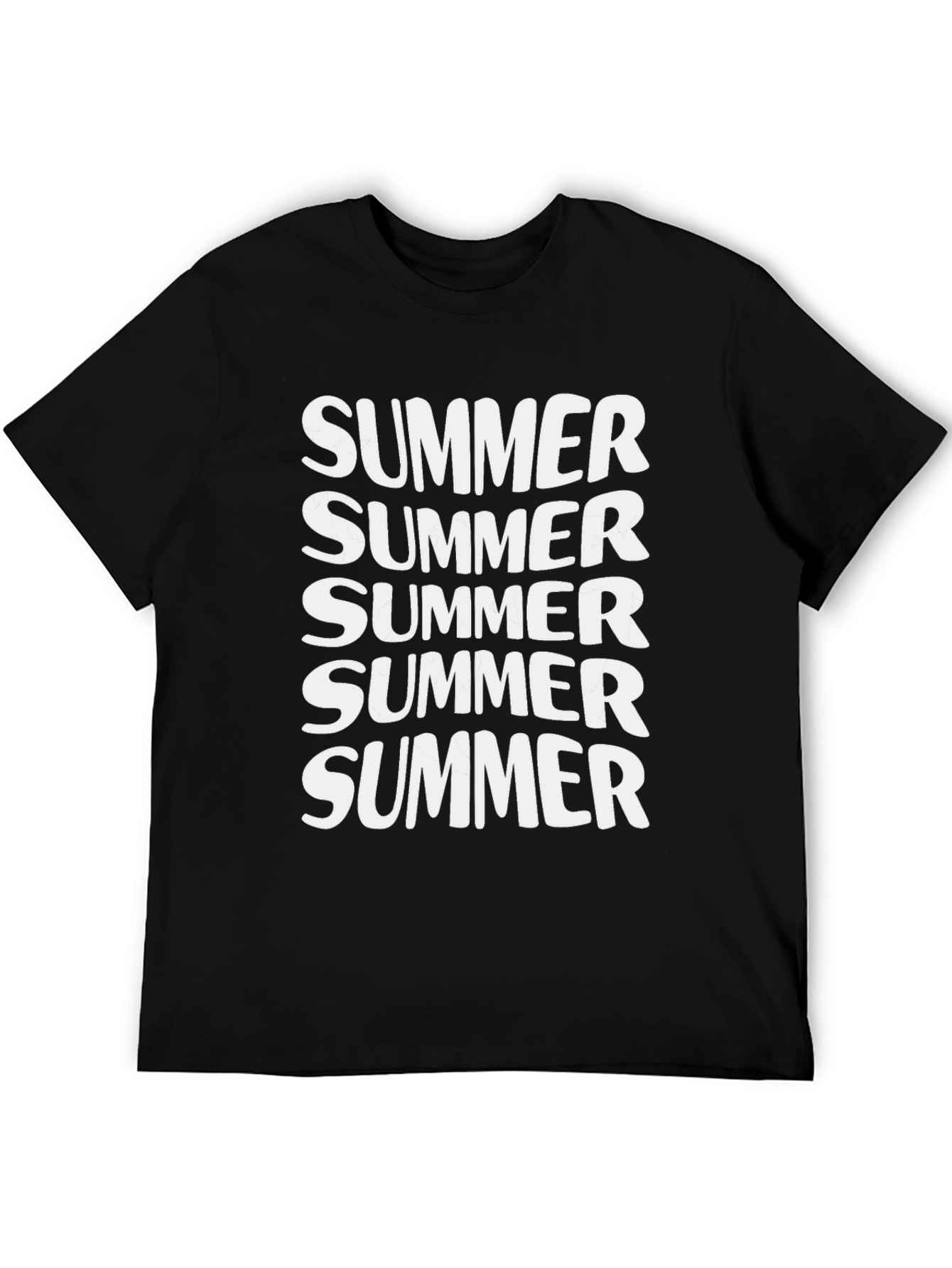Summer Graphic Tee - Black Cotton T-Shirt