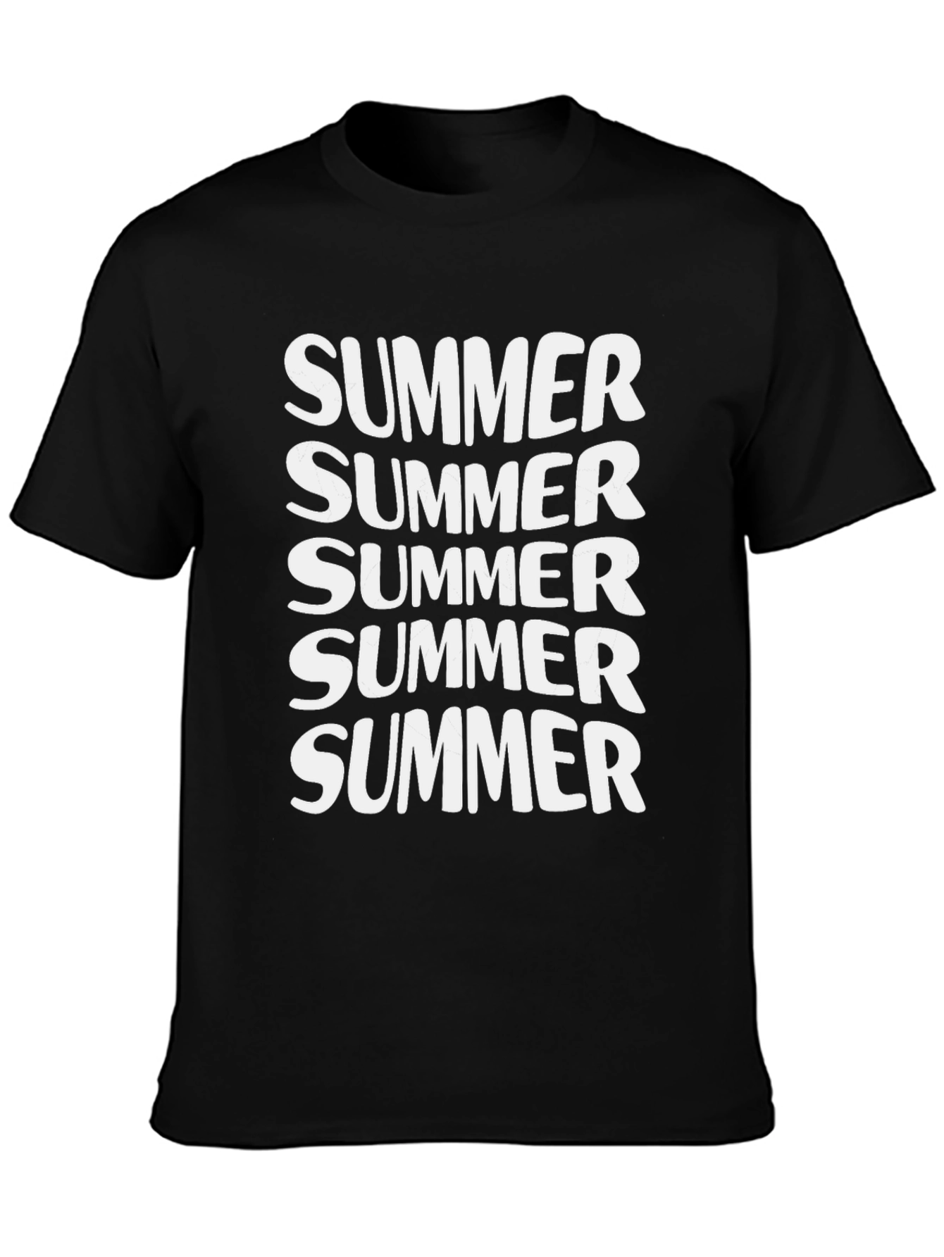 Summer Graphic Tee - Black Cotton T-Shirt