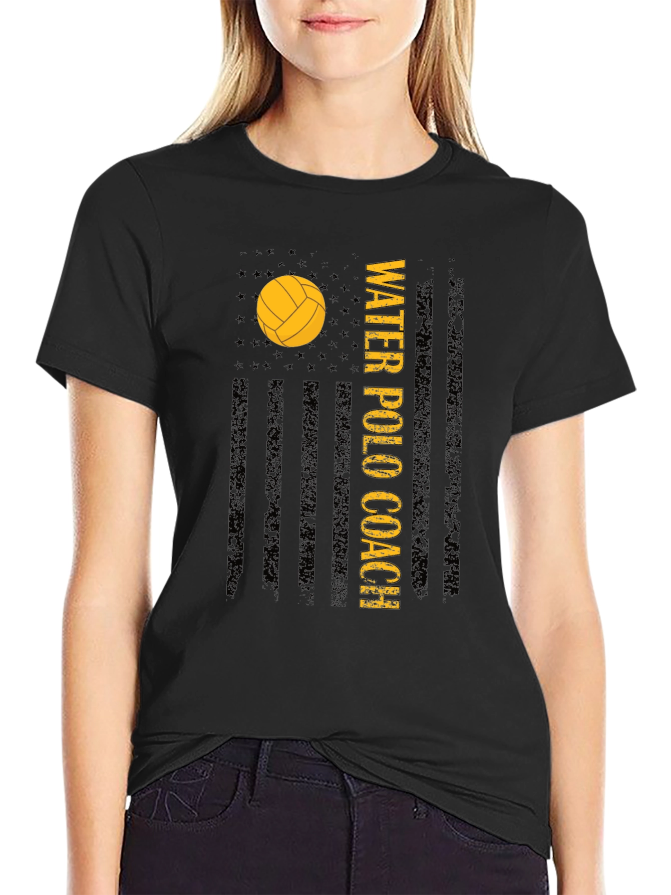Water Polo Coach USA Flag Graphic Tee