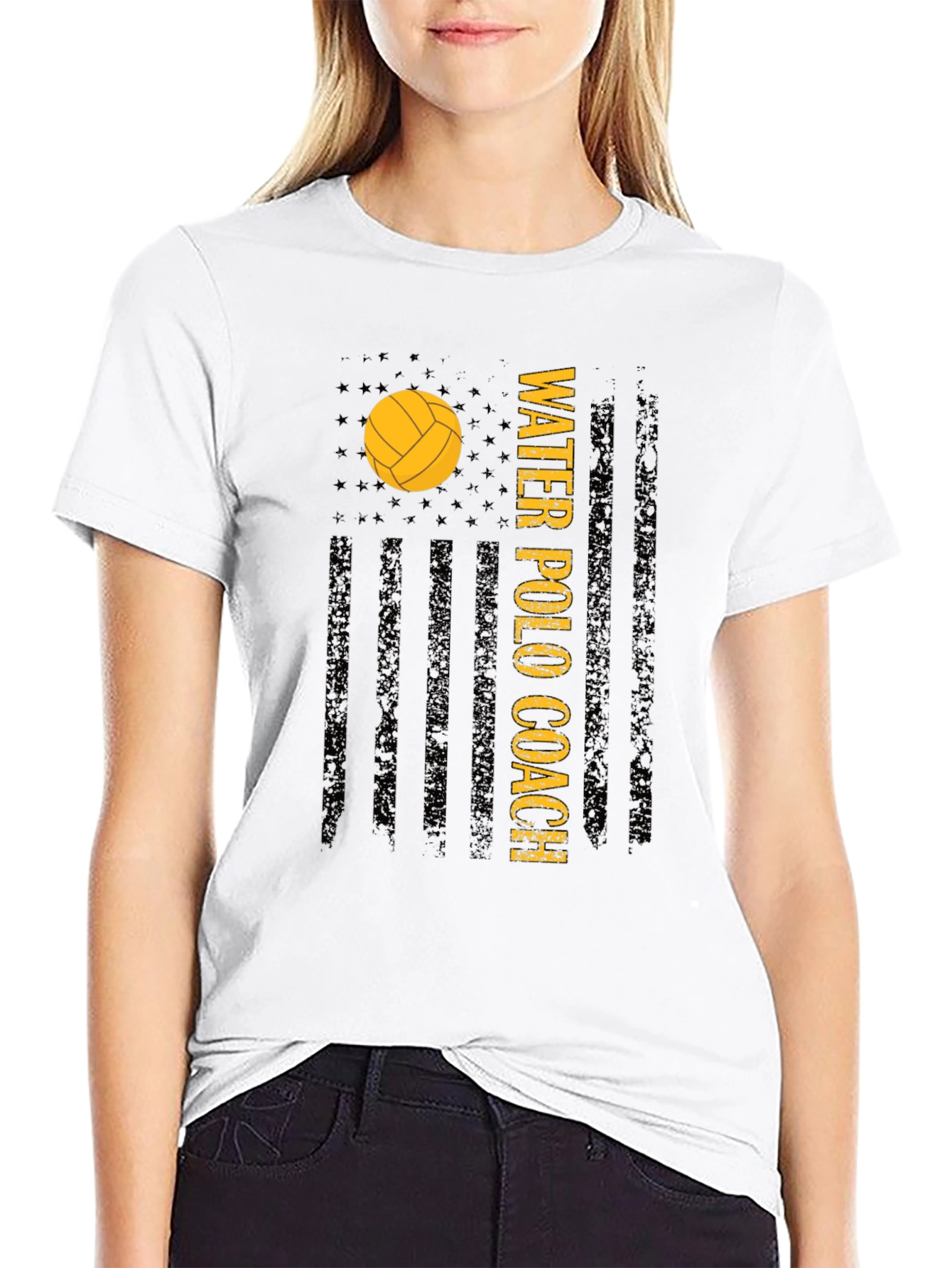 Water Polo Coach USA Flag Graphic Tee