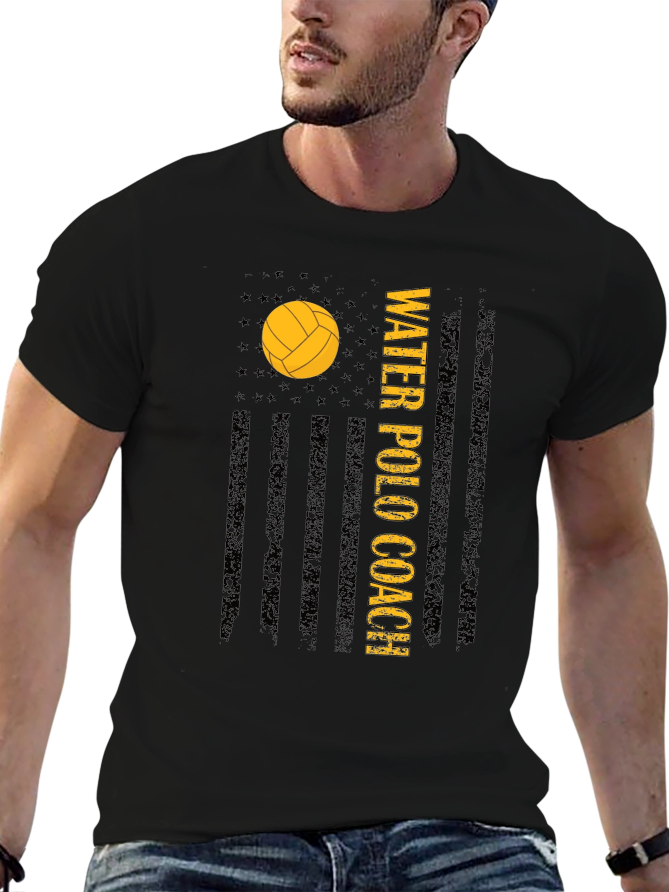 Water Polo Coach USA Flag Graphic Tee
