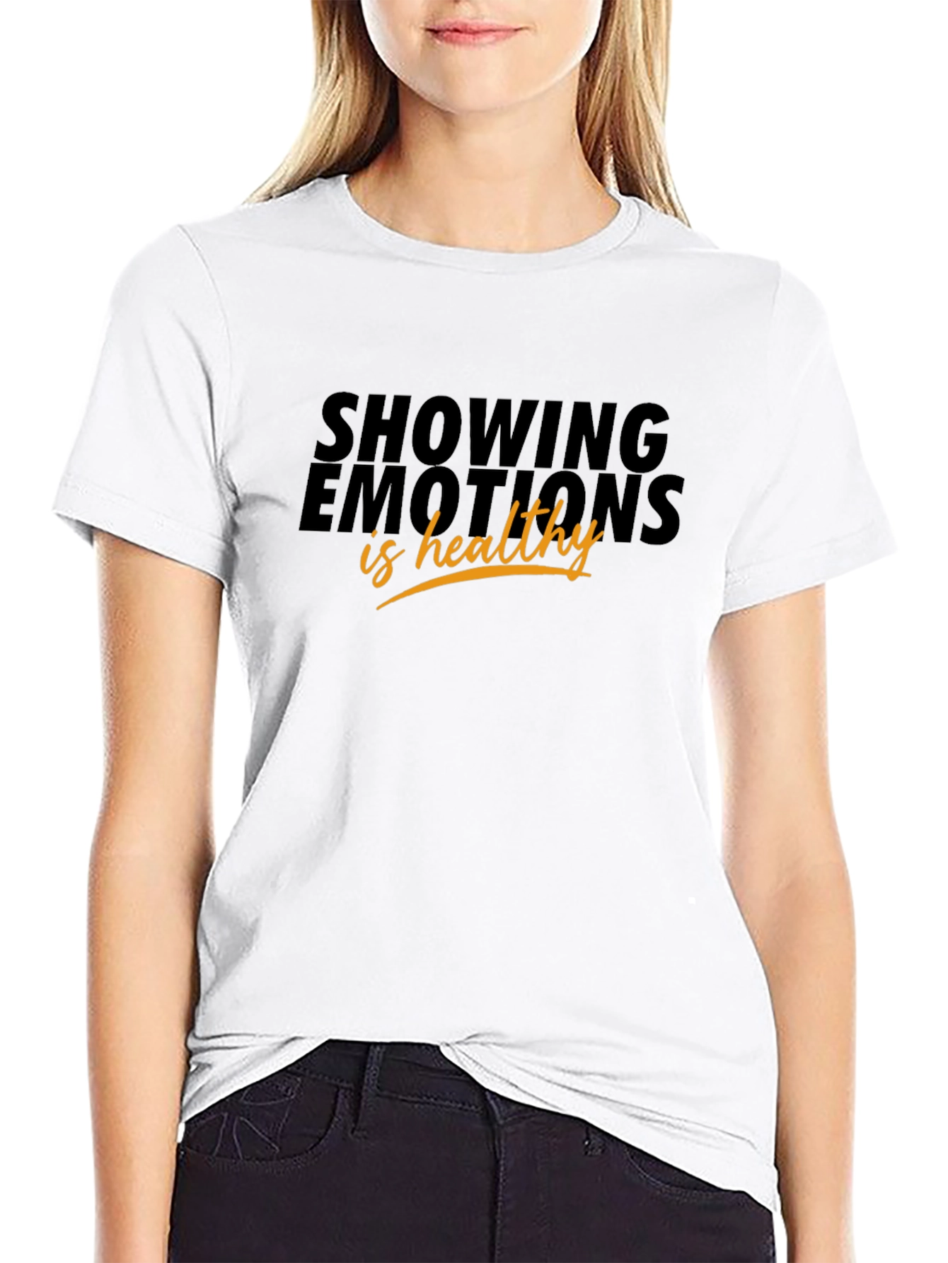 Showing Emotions Is Healthy Black T-Shirt