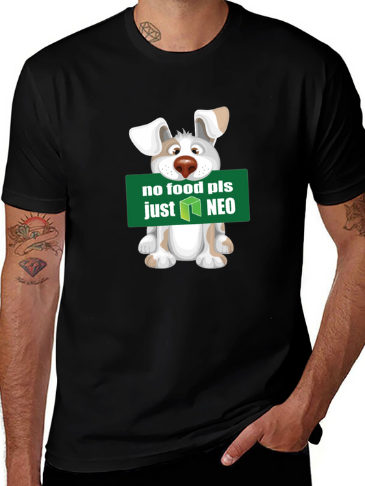 Neo Crypto Dog T-Shirt - No Food Pls Just NEO!