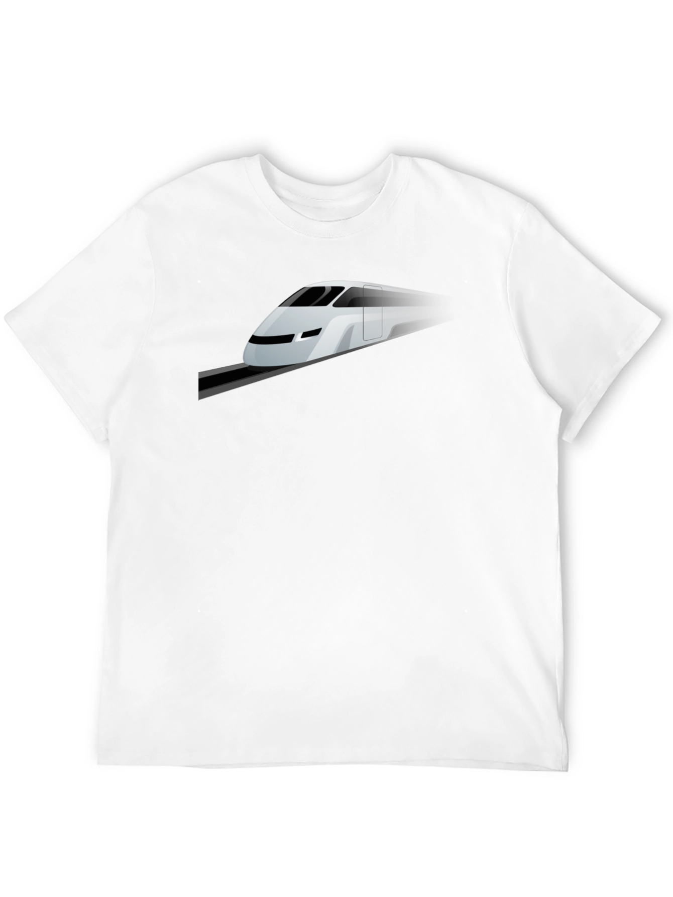 Modern Train Graphic Tee - Black Cotton Blend
