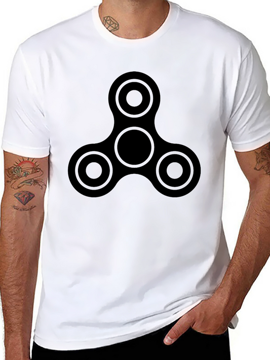 Fidget Spinner Graphic Tee - Black Casual Shirt