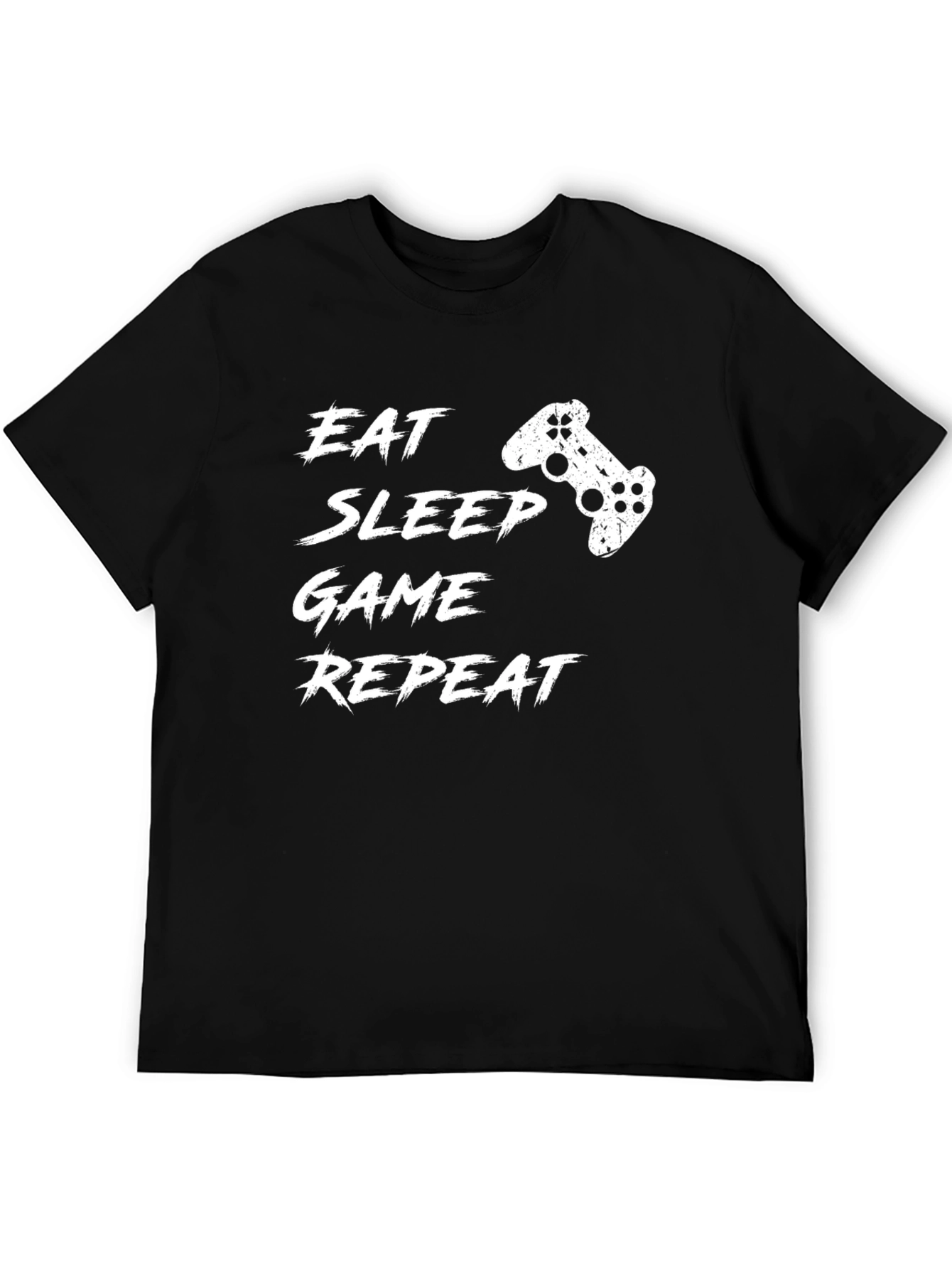 Eat Sleep Game Repeat Black Graphic Tee