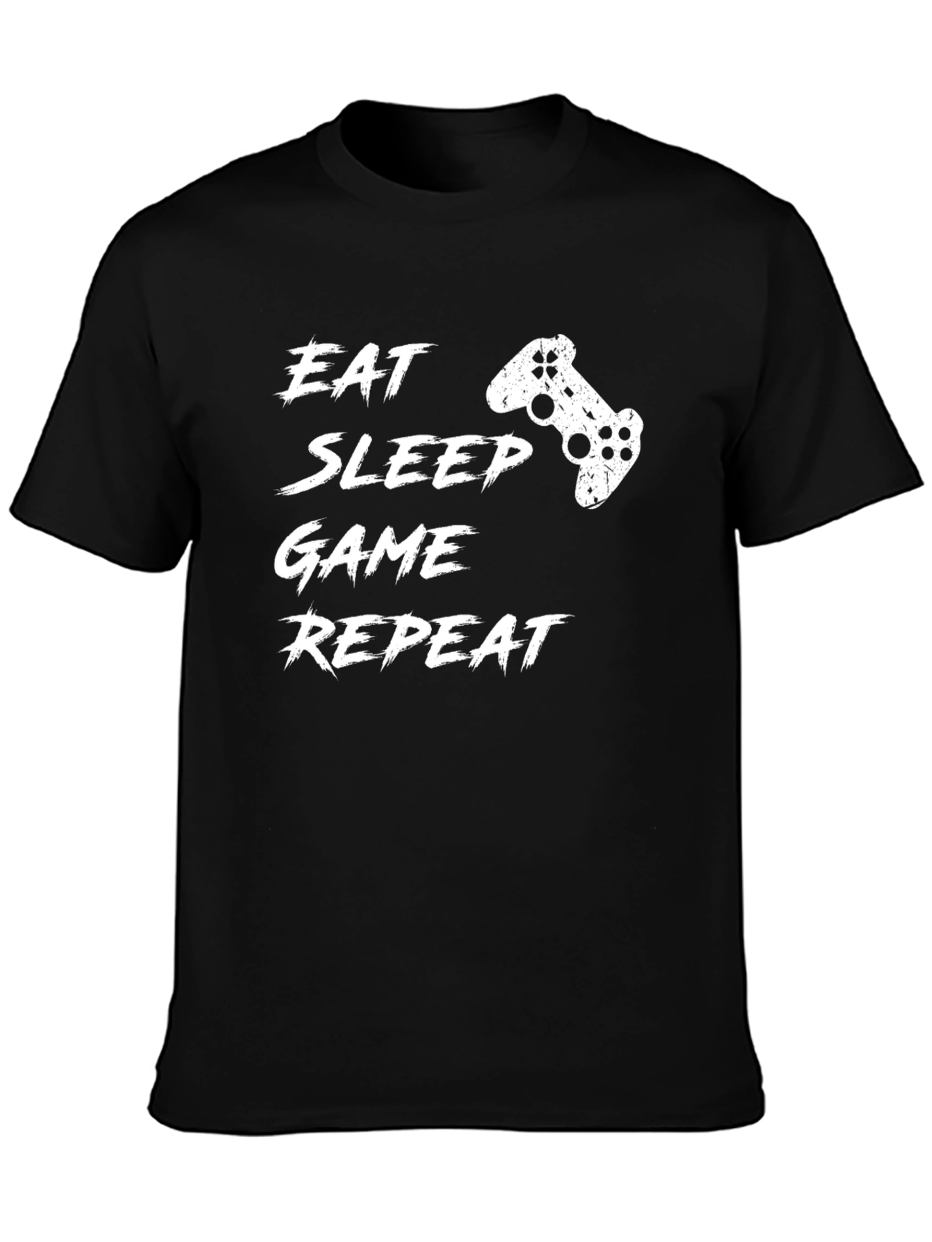 Eat Sleep Game Repeat Black Graphic Tee