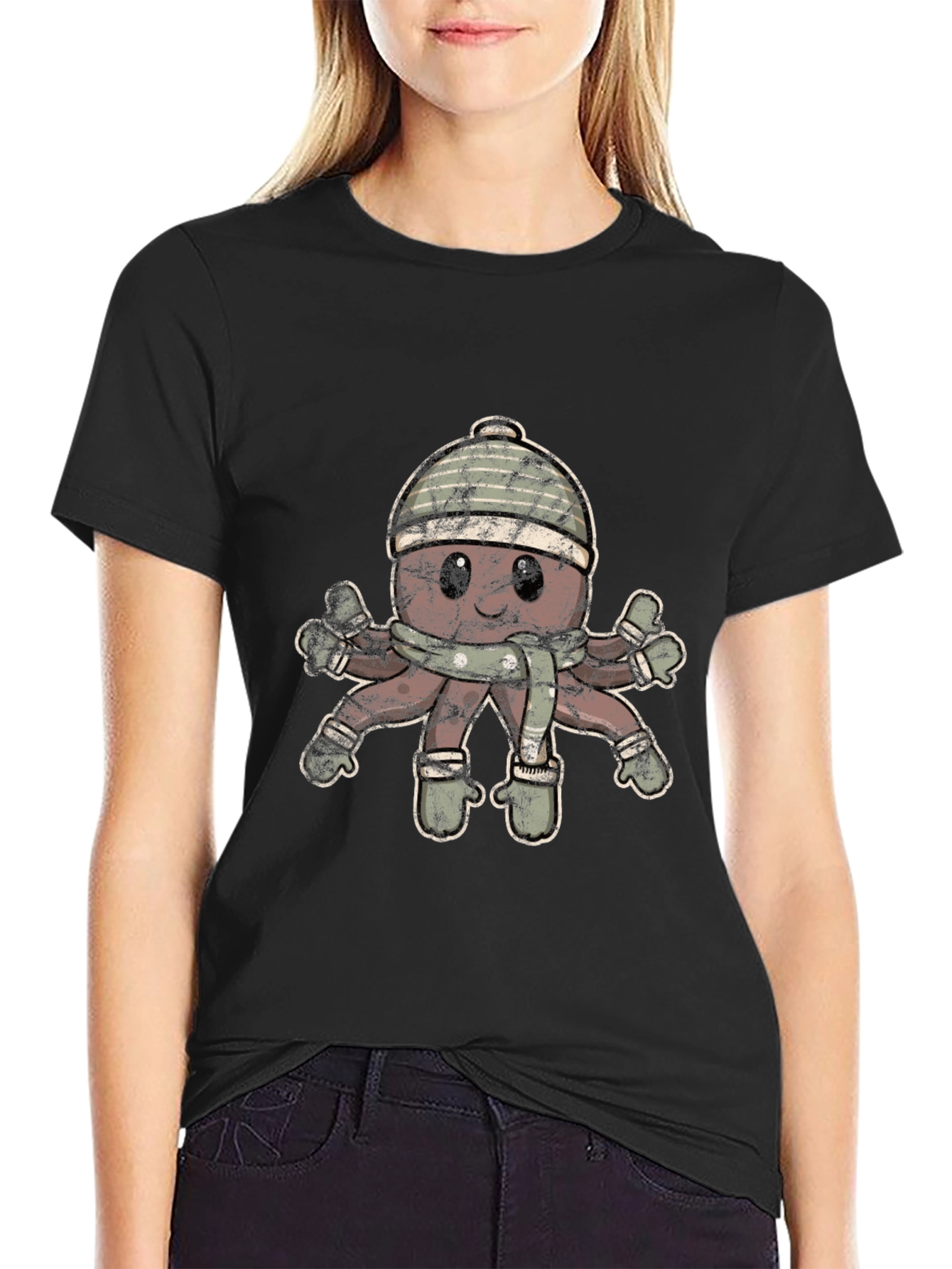 Winter Octopus Graphic T-Shirt