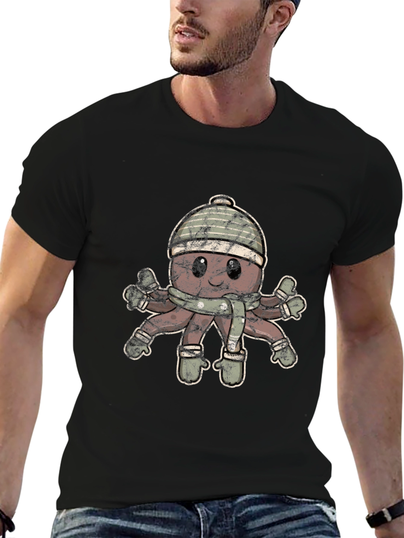Winter Octopus Graphic T-Shirt