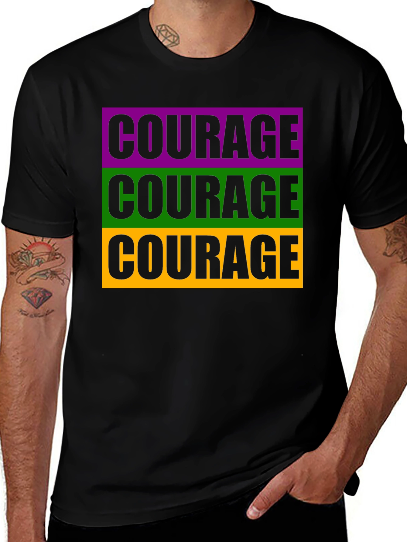 Courage T-Shirt Black Graphic Tee