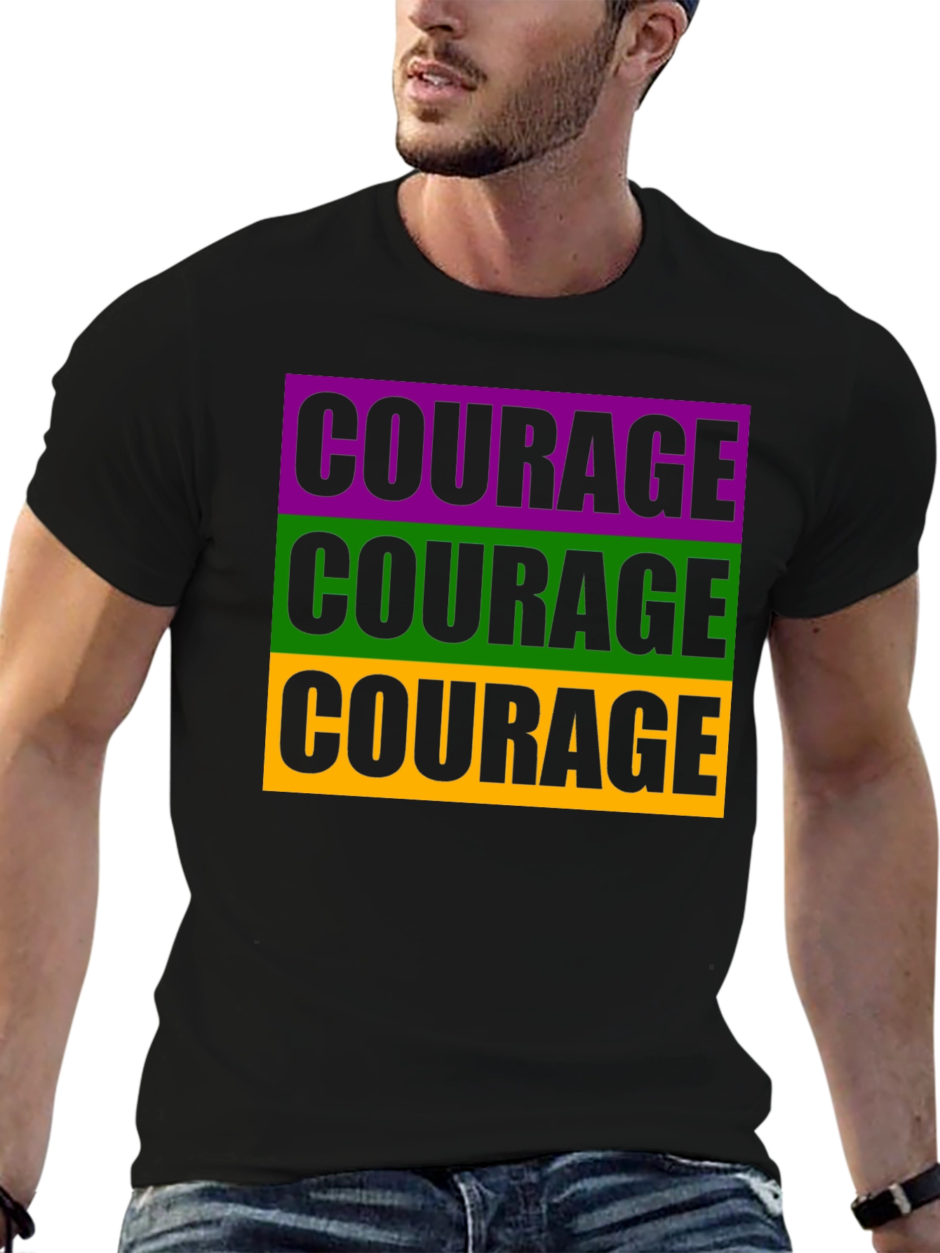 Courage T-Shirt Black Graphic Tee