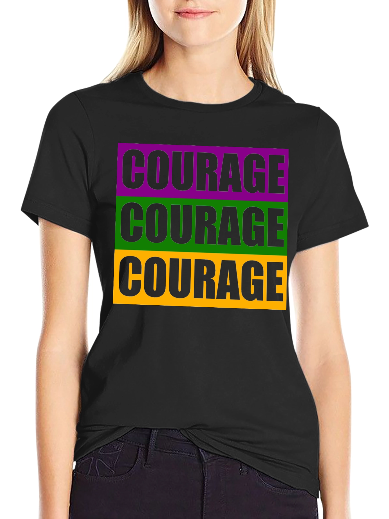Courage T-Shirt Black Graphic Tee