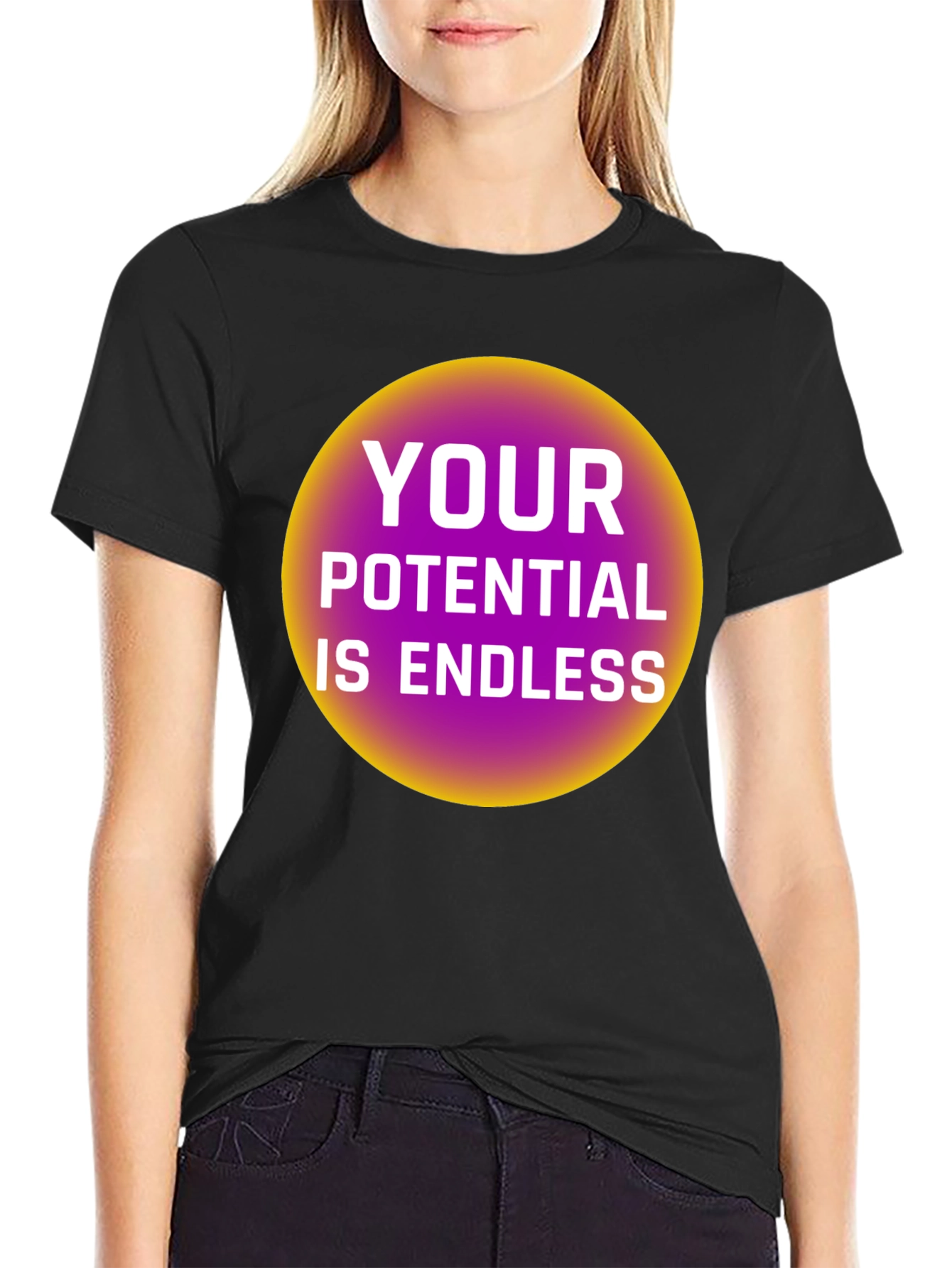 Endless Potential Graphic Tee - Black Cotton T-Shirt