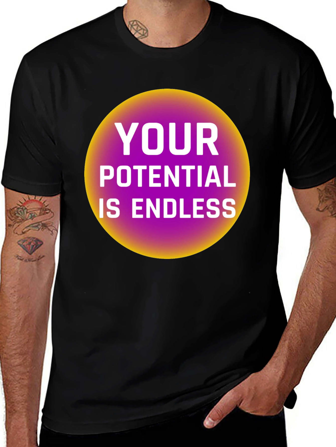 Endless Potential Graphic Tee - Black Cotton T-Shirt