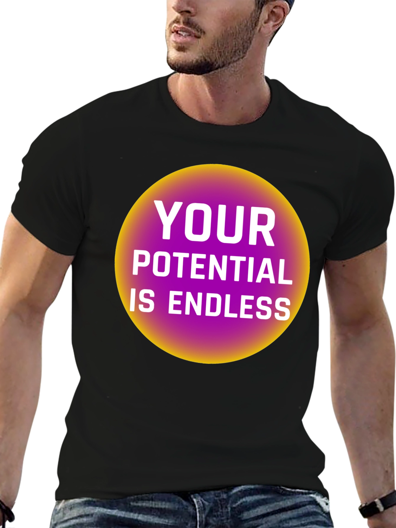 Endless Potential Graphic Tee - Black Cotton T-Shirt