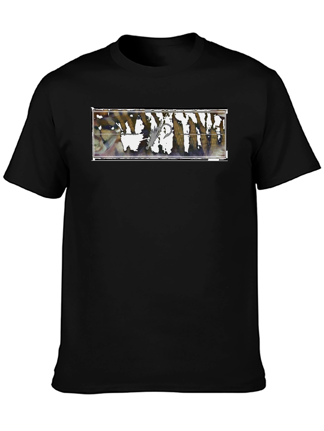 Fishing Lure Graphic T-Shirt - Black Casual Style