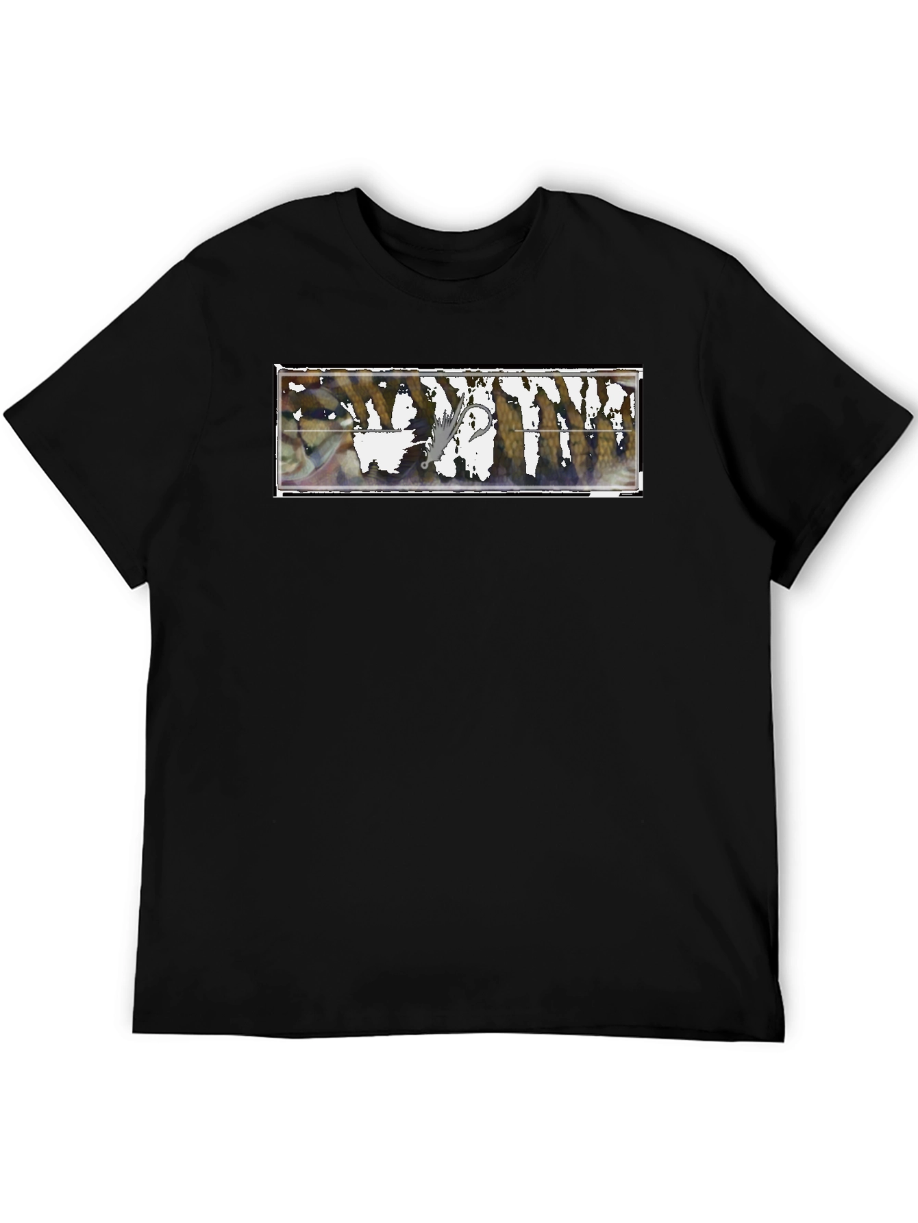 Fishing Lure Graphic T-Shirt - Black Casual Style