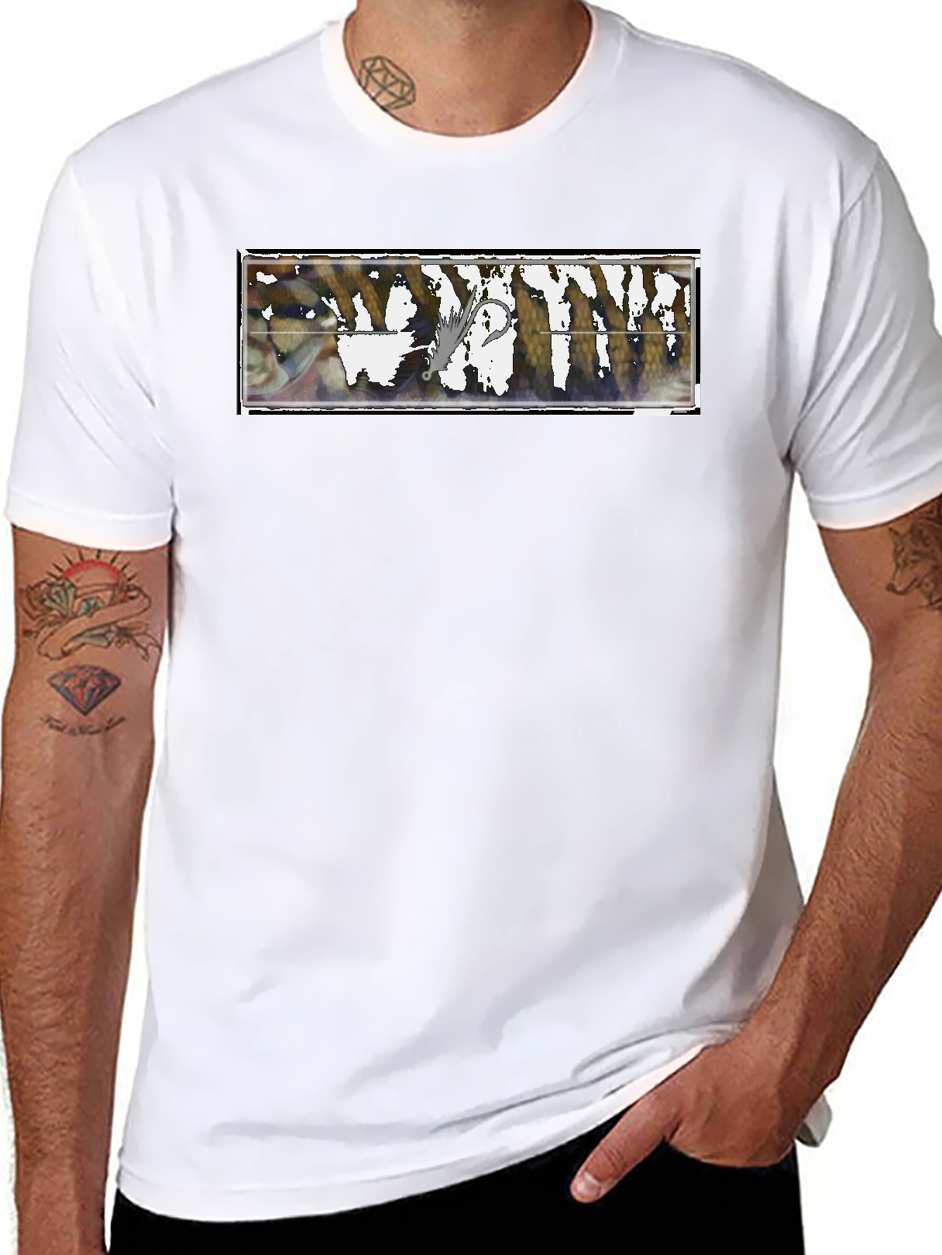 Fishing Lure Graphic T-Shirt - Black Casual Style