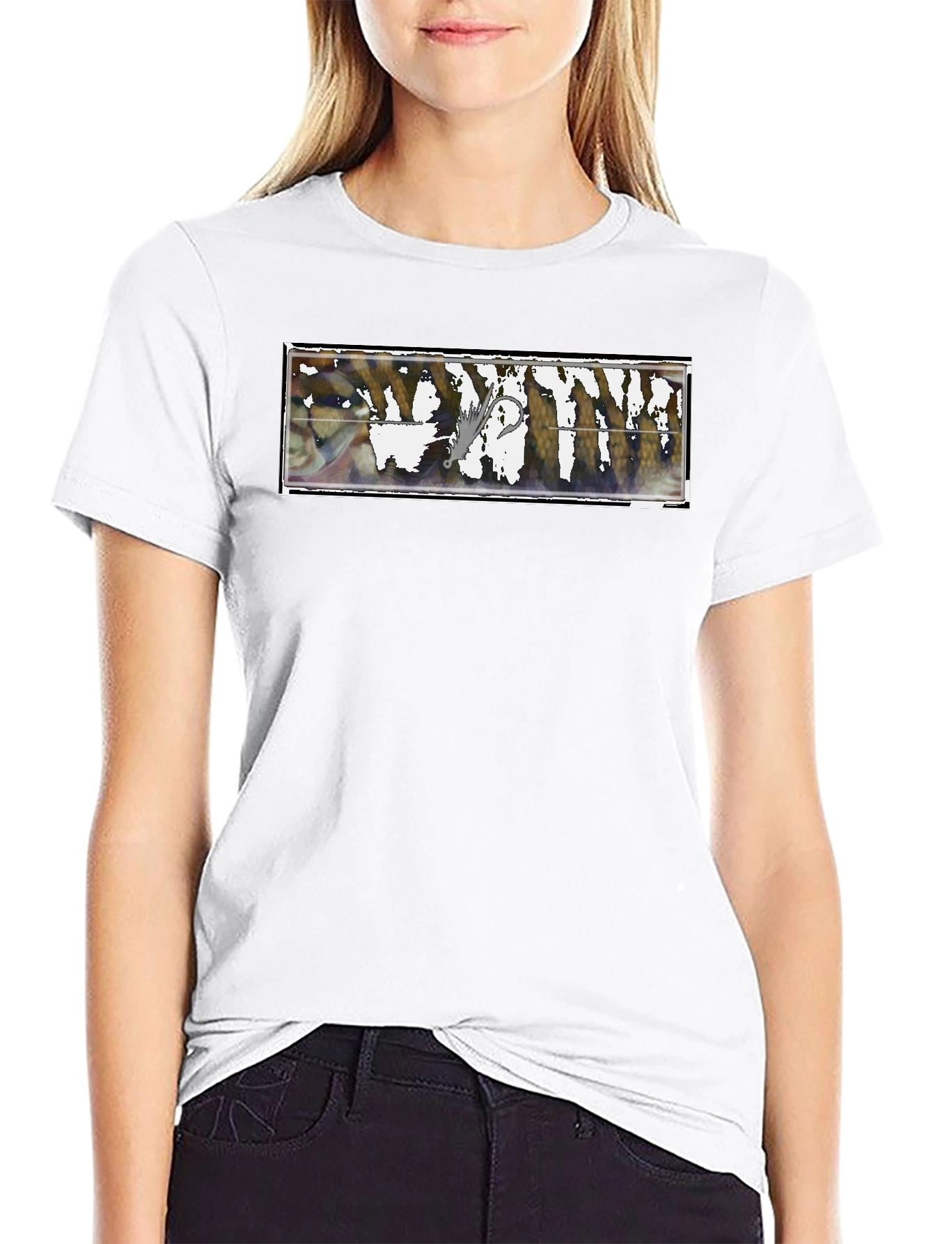 Fishing Lure Graphic T-Shirt - Black Casual Style