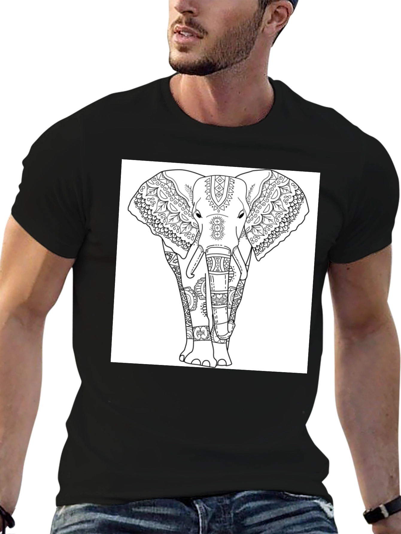 Elephant Mandala Graphic T-Shirt