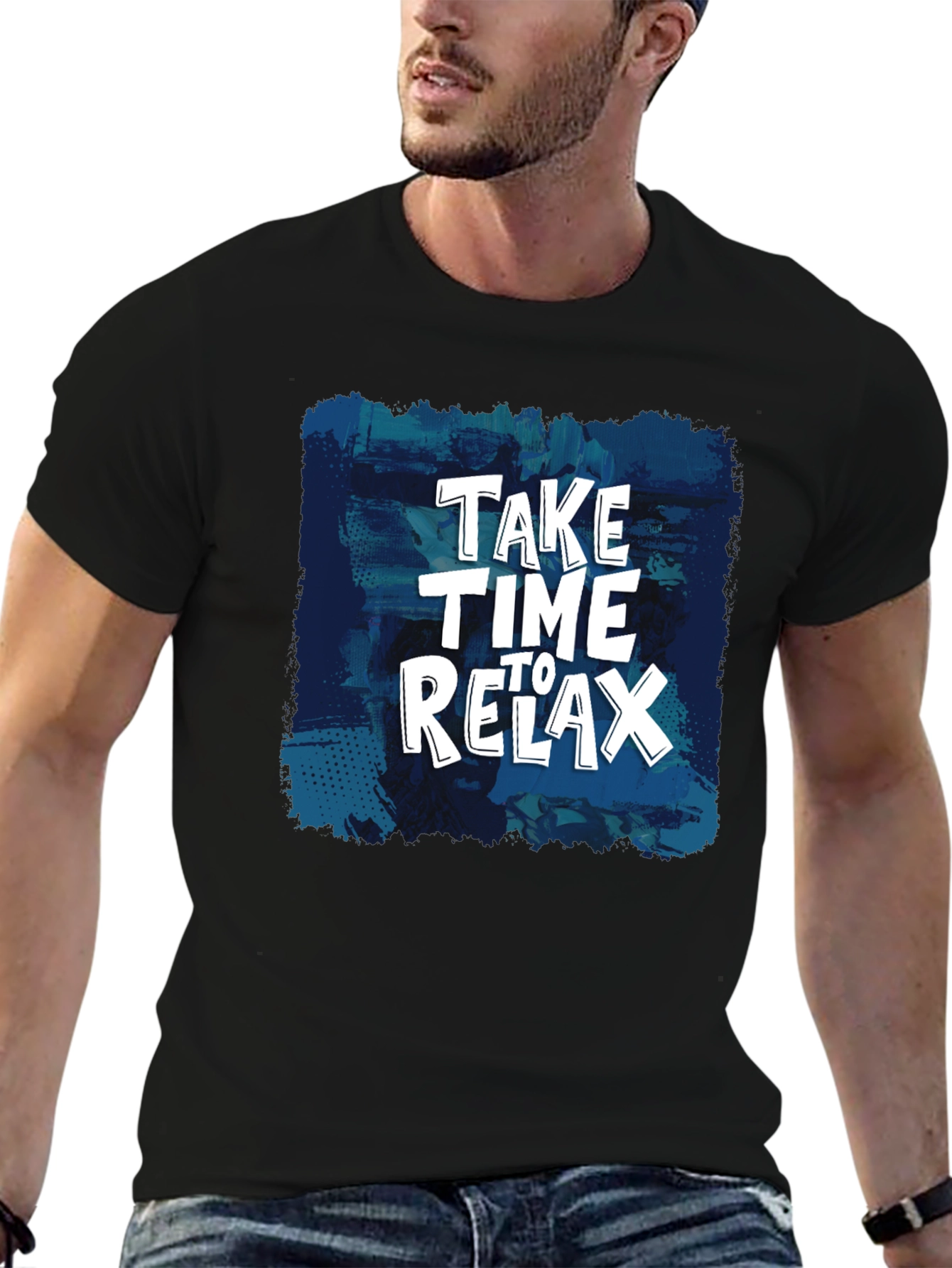 Relax Graphic Tee - Black Casual Comfort