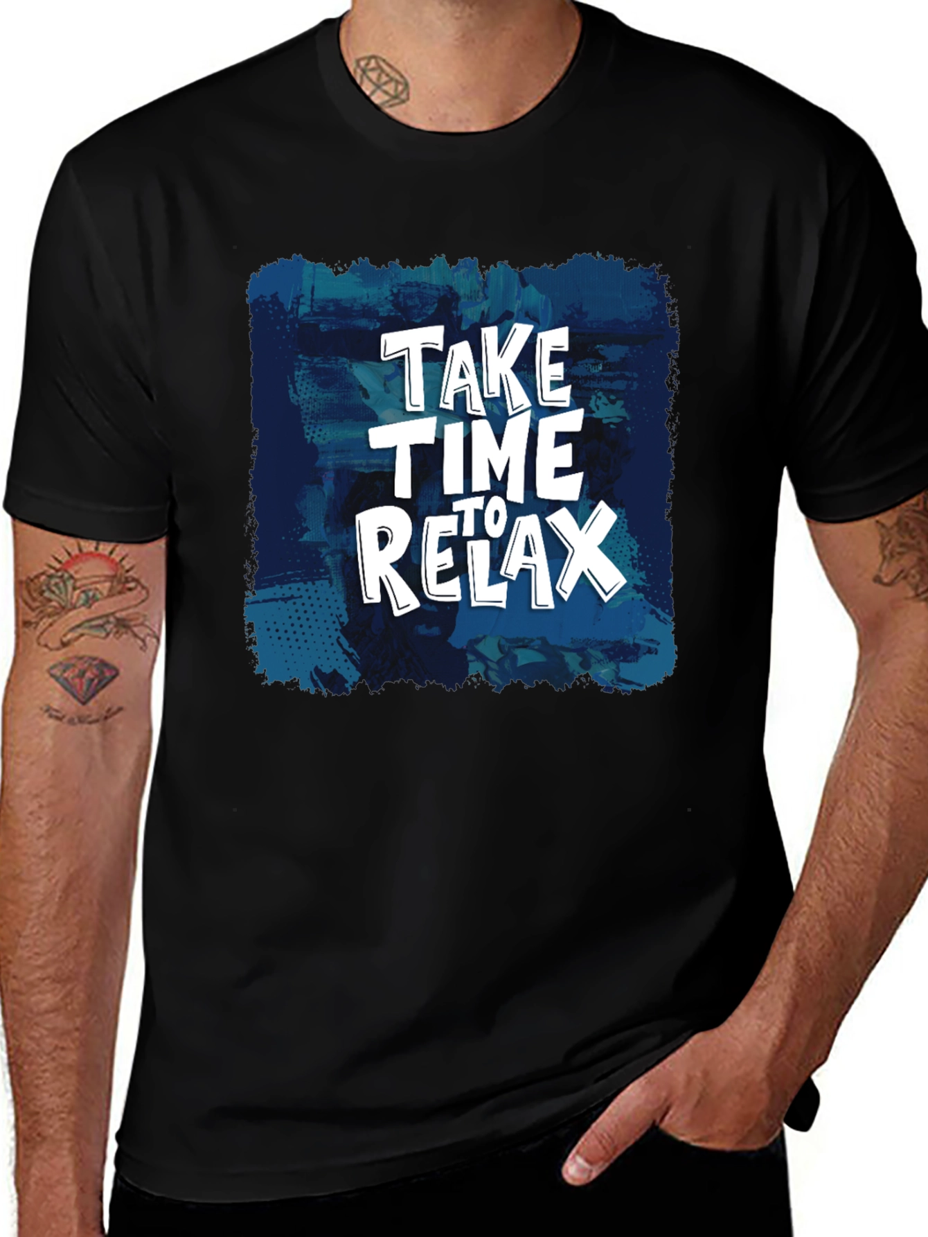 Relax Graphic Tee - Black Casual Comfort