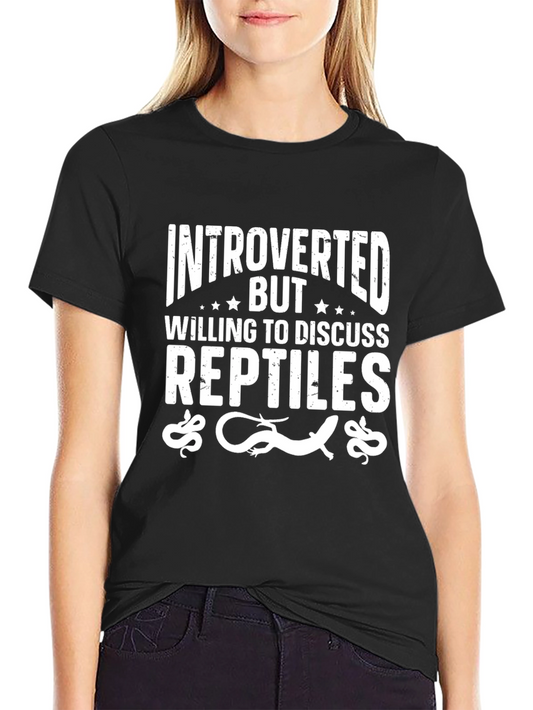 Introverted Reptiles Lover Tee - Black Cotton T-Shirt